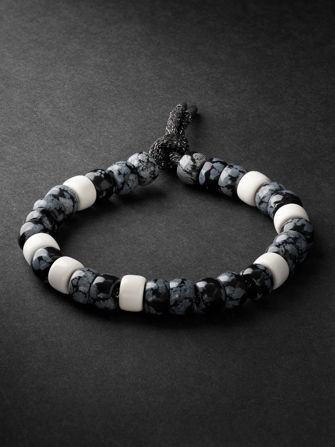 Forte Beads Blackened Gold, Obsidian and Magnesite Bracelet