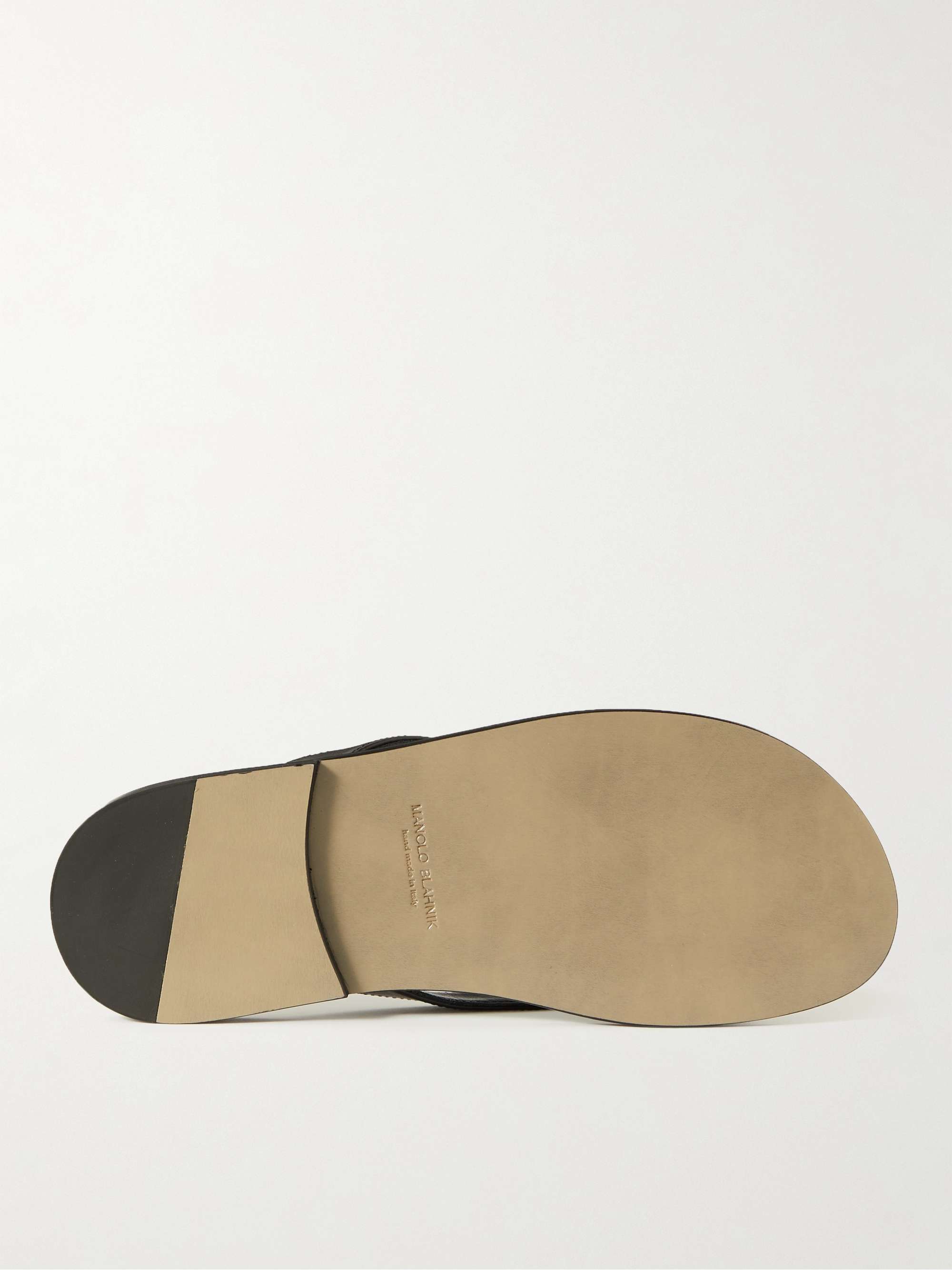 MANOLO BLAHNIK Siracusa Leather Flip Flops