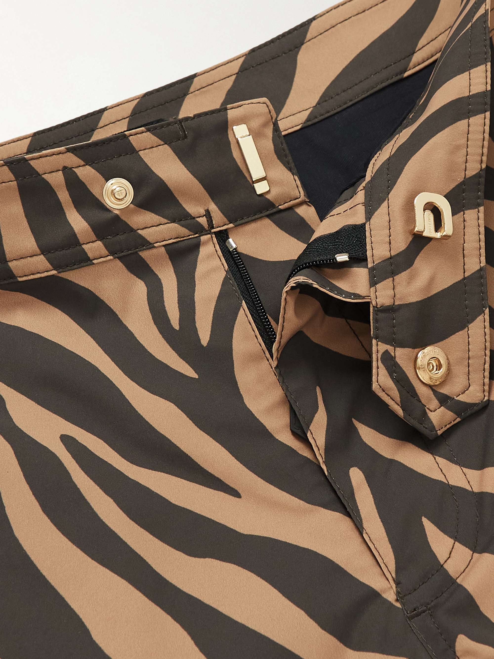 TOM FORD Slim-Fit Short-Length Leopard-Print Swim Shorts