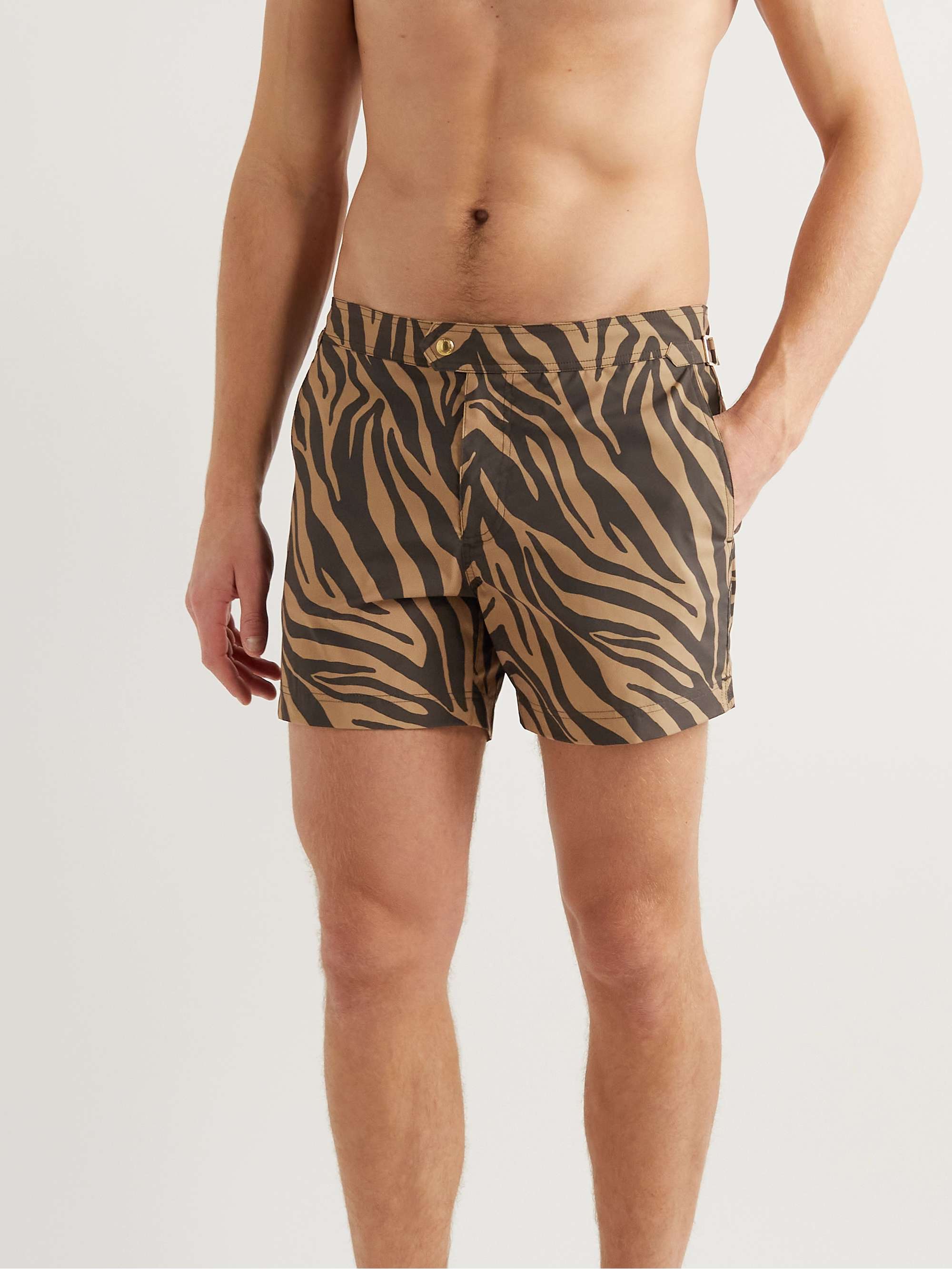 TOM FORD Slim-Fit Short-Length Leopard-Print Swim Shorts