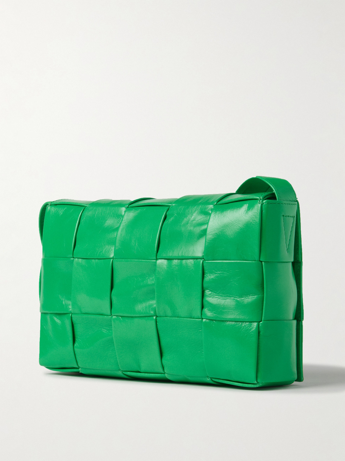 Shop Bottega Veneta Intrecciato Leather Messenger Bag In Green