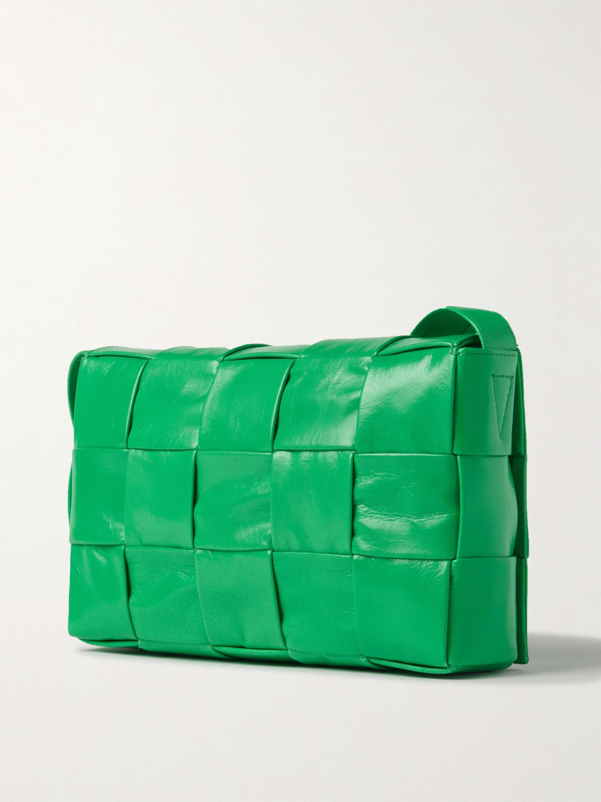 BOTTEGA VENETA Cassette Intrecciato Leather Messenger Bag