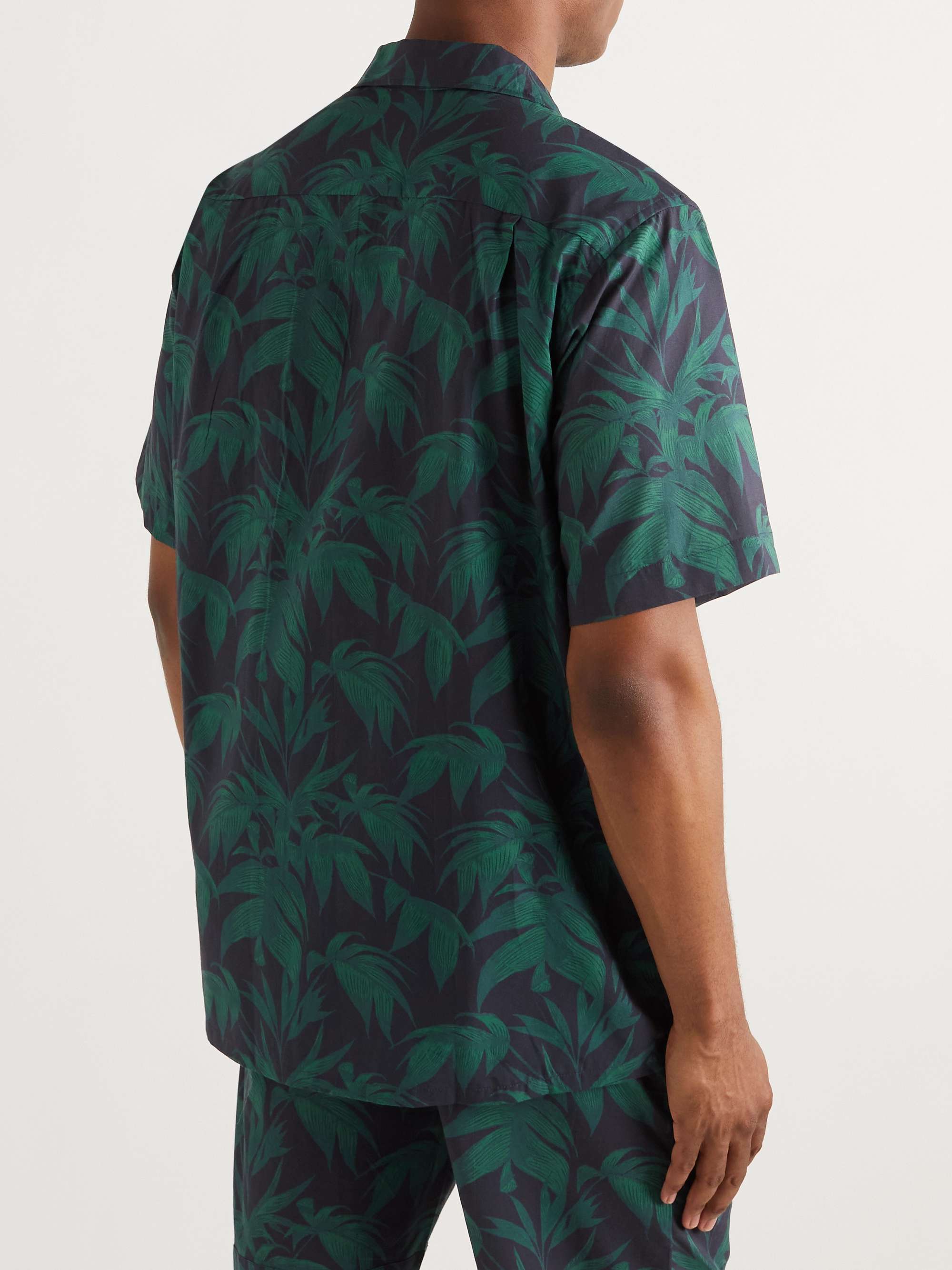 DESMOND & DEMPSEY Camp-Collar Printed Cotton Shirt