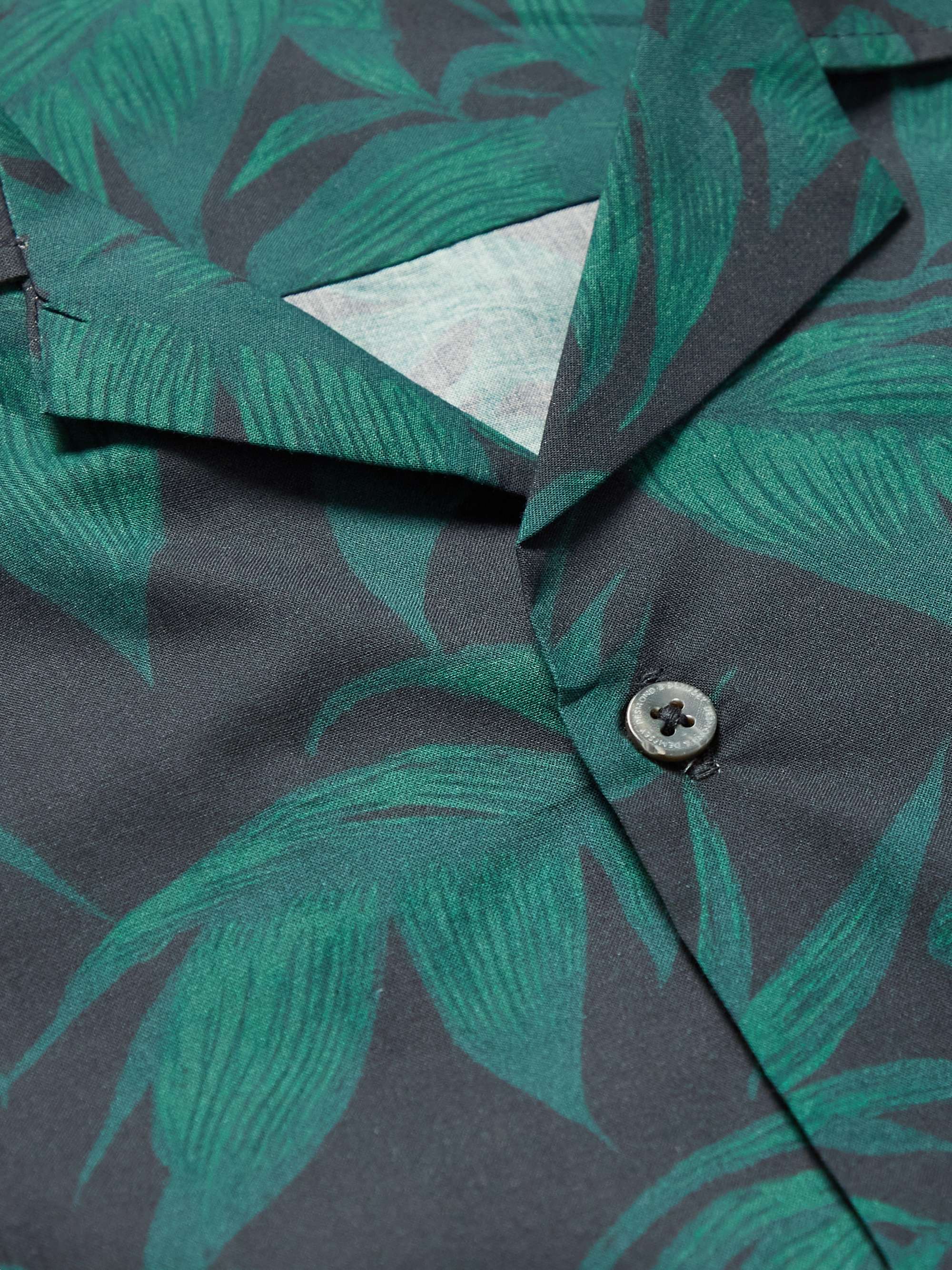DESMOND & DEMPSEY Camp-Collar Printed Cotton Shirt