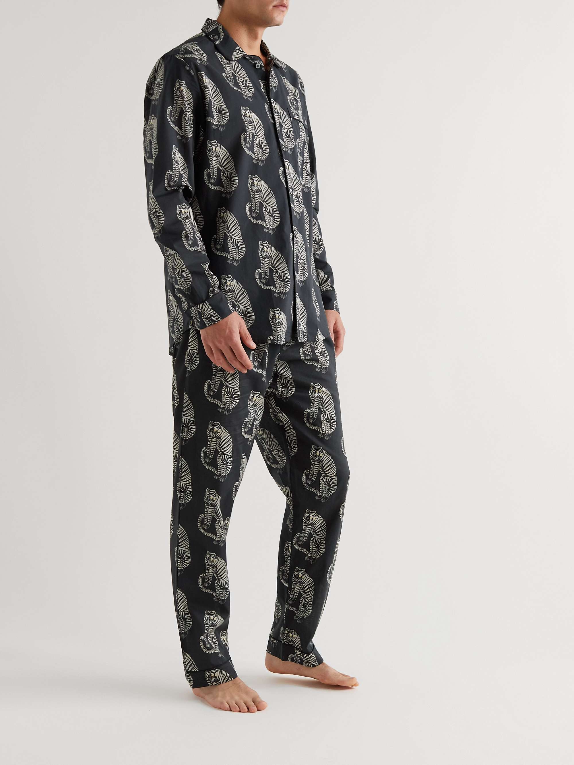 DESMOND & DEMPSEY Printed Cotton Pyjama Shirt