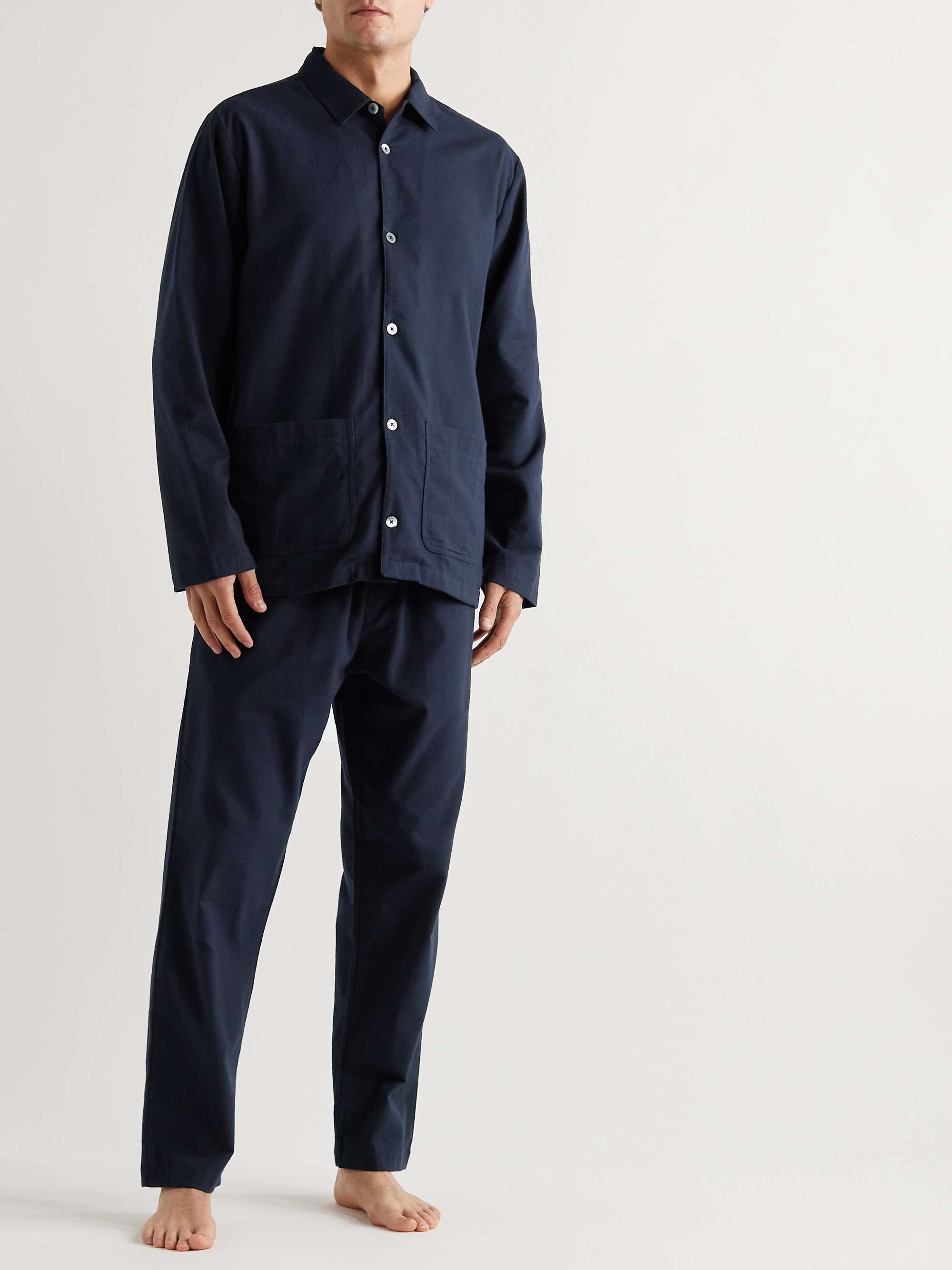 DESMOND & DEMPSEY Brushed Cotton-Flannel Pyjama Set for Men