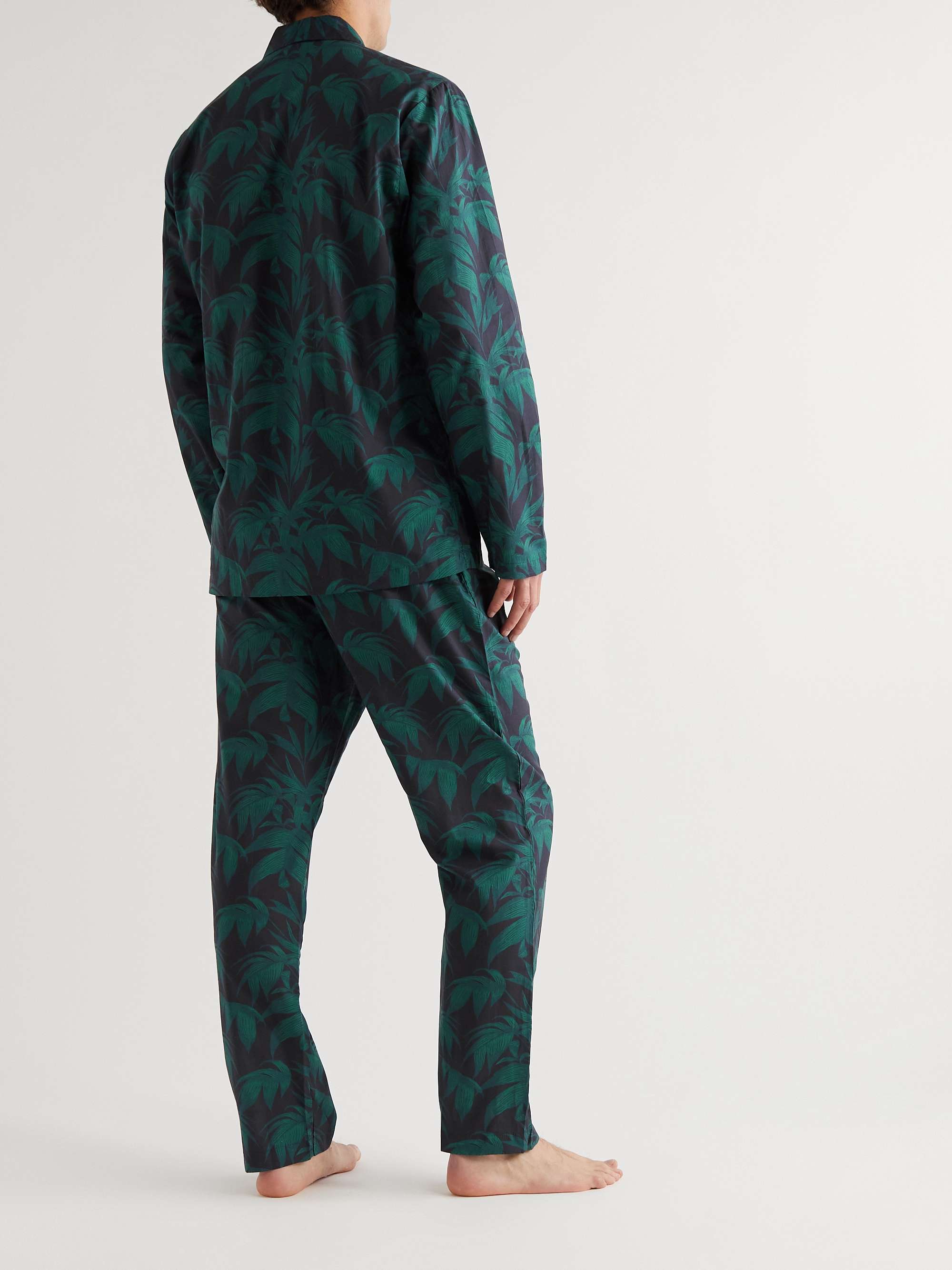 DESMOND & DEMPSEY Slim-Fit Printed Cotton Pyjama Set