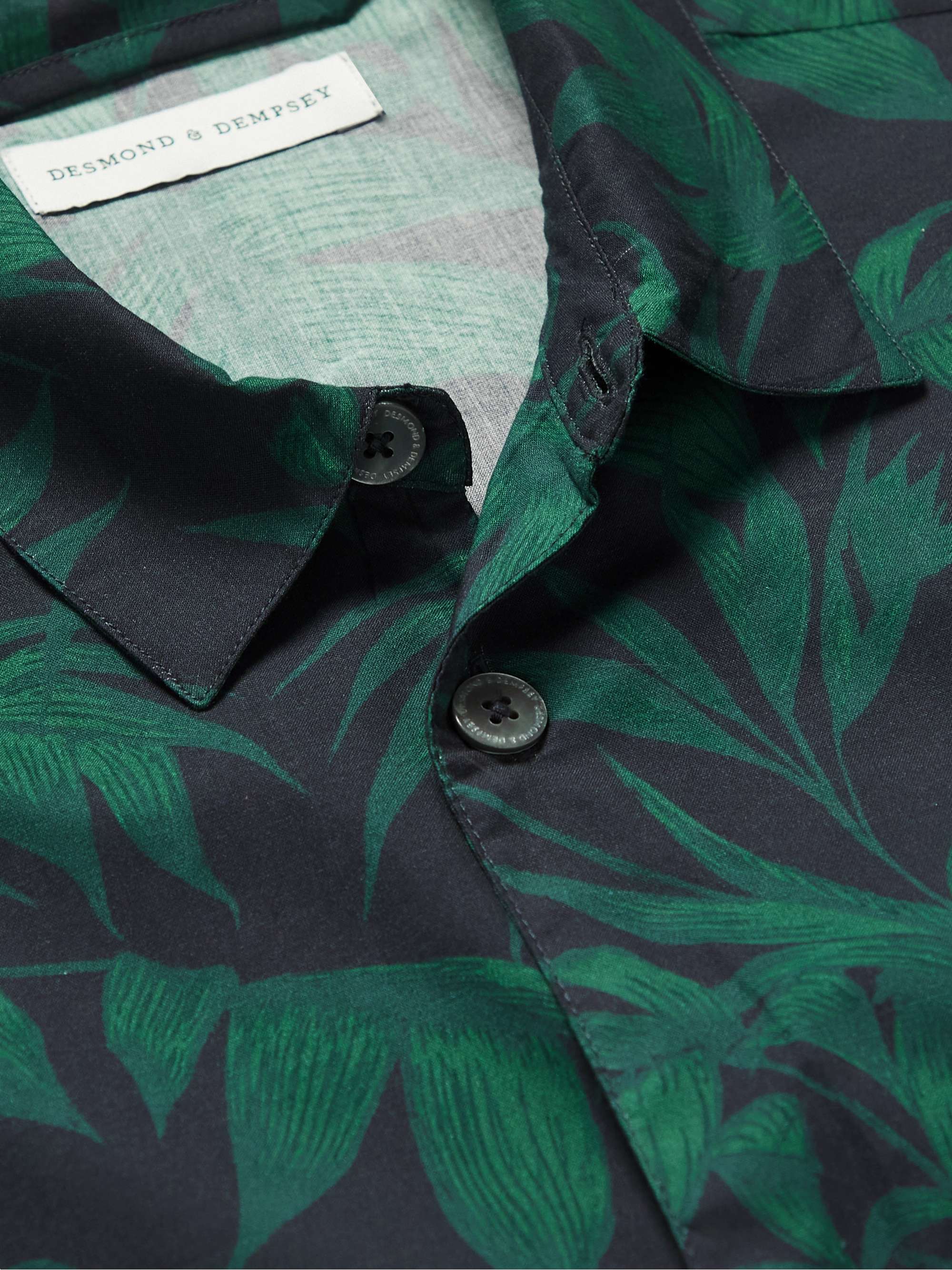 DESMOND & DEMPSEY Slim-Fit Printed Cotton Pyjama Set