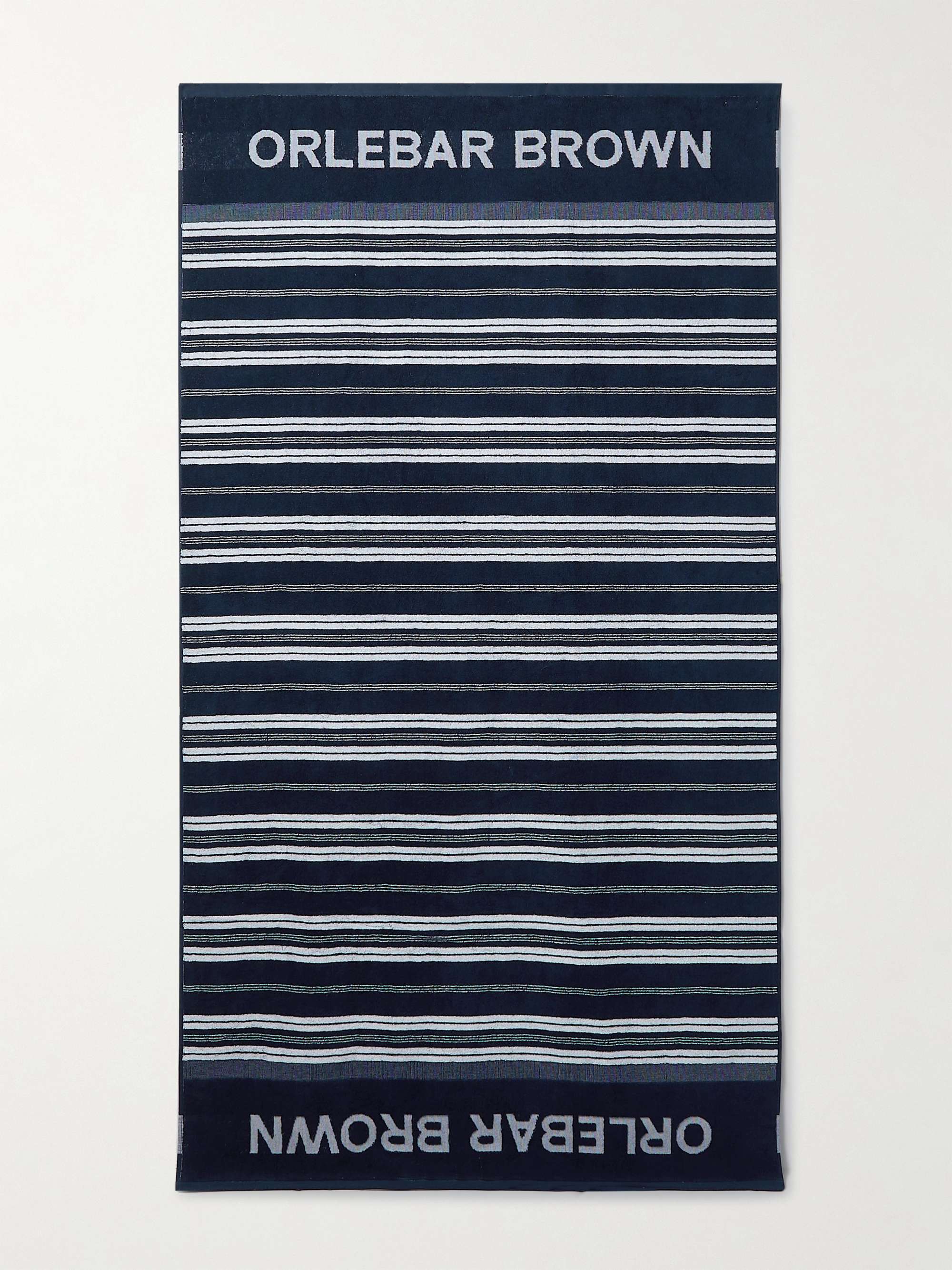 ORLEBAR BROWN Neville Logo-Jacquard Striped Cotton-Terry Beach Towel