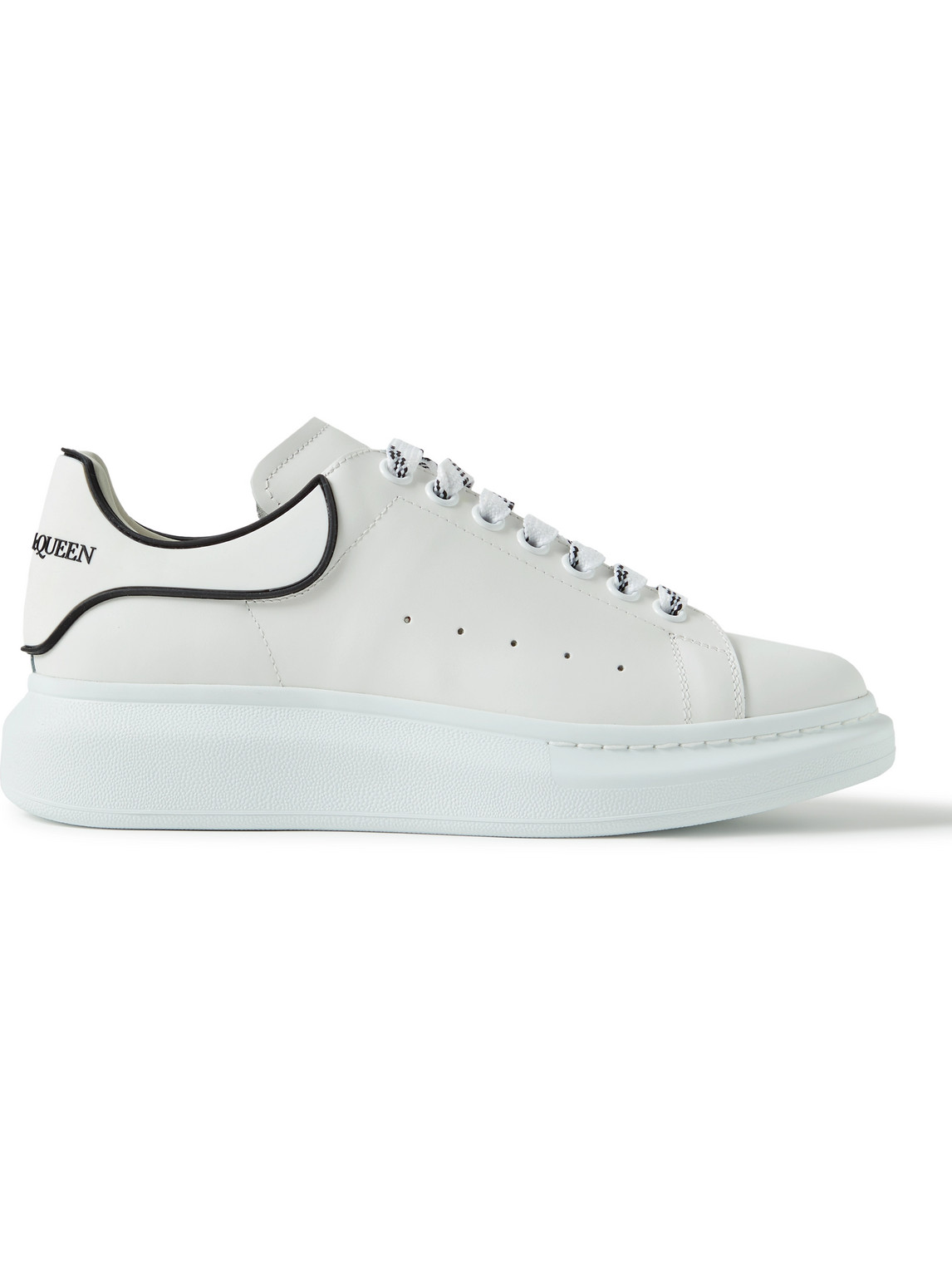 Alexander Mcqueen Exaggerated-sole Rubber-trimmed Leather Sneakers In White