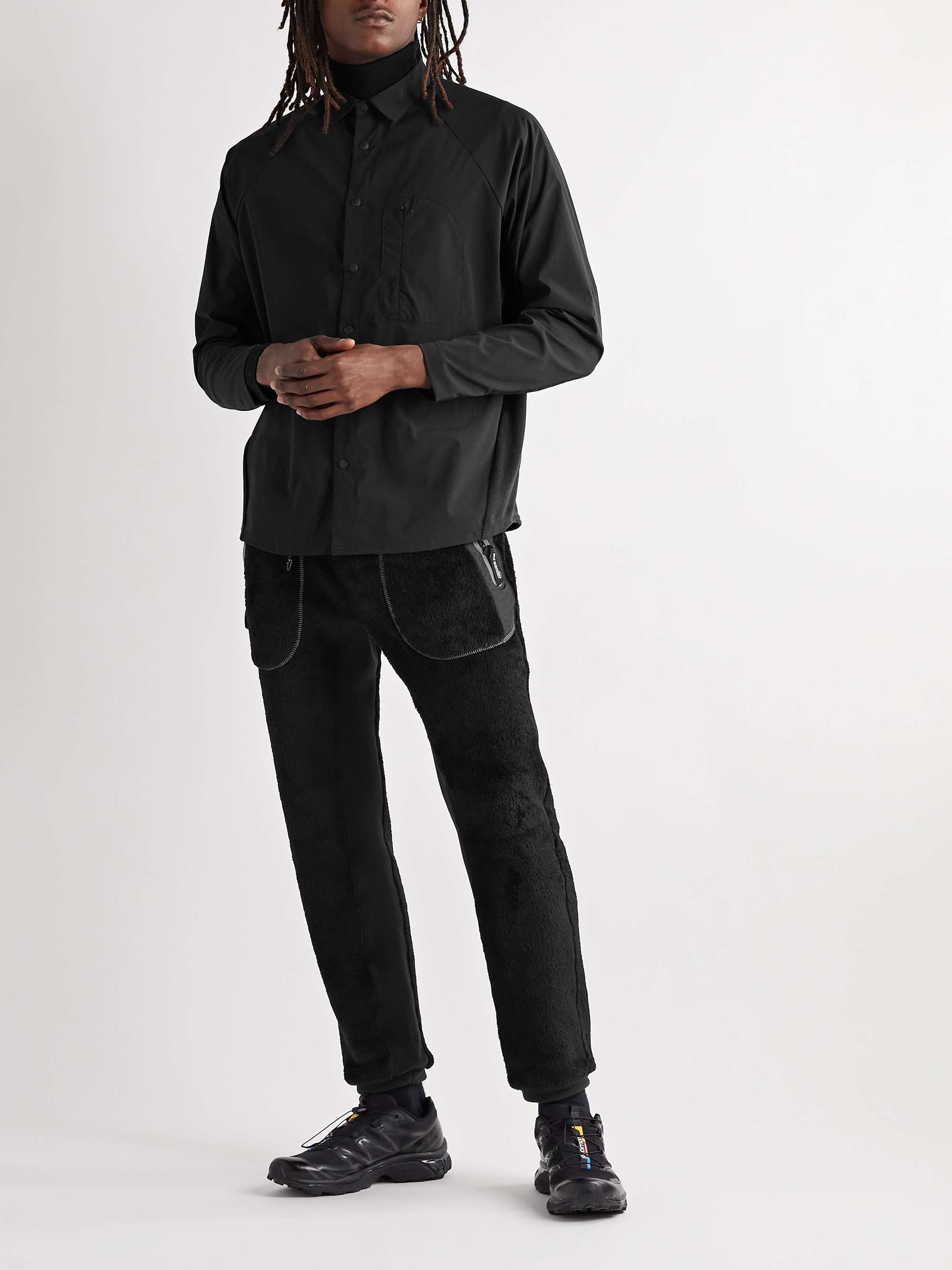 AND WANDER Slim-Fit Tapered Belted Polartec High Loft Fleece Sweatpants