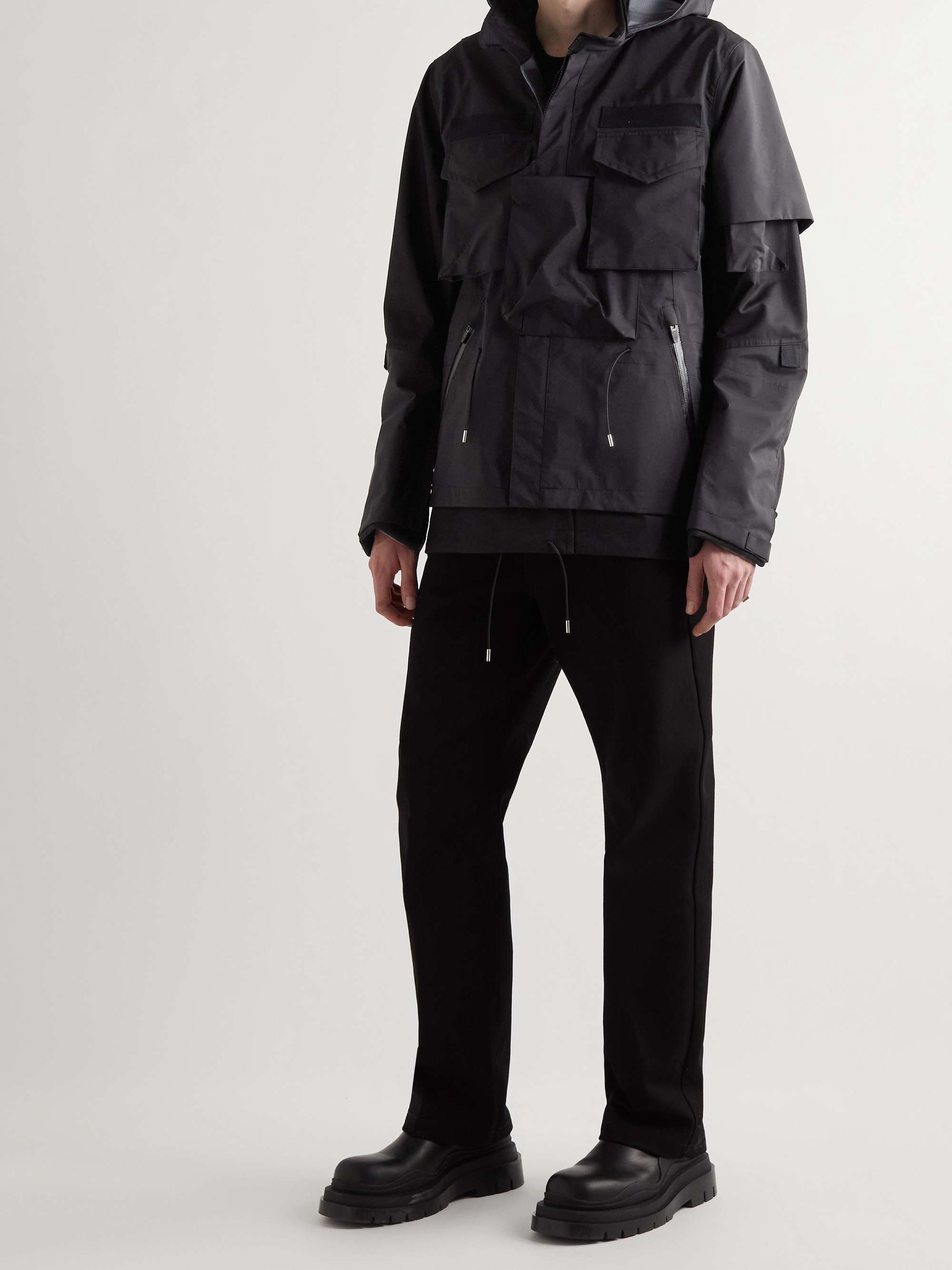 SACAI + ACRONYM Webbing-Trimmed Shell Hooded Jacket