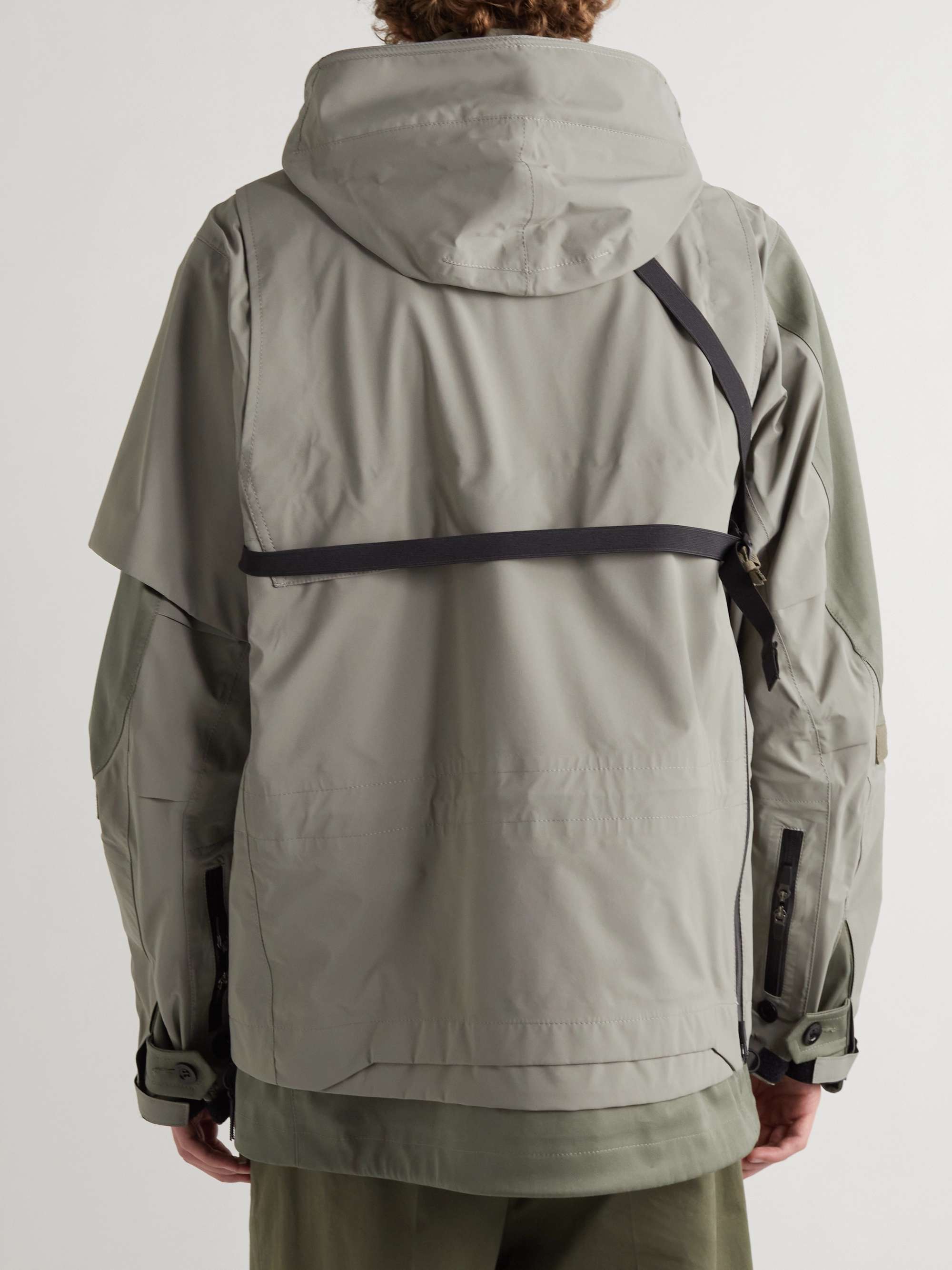 SACAI + ACRONYM Webbing-Trimmed Shell Hooded Jacket