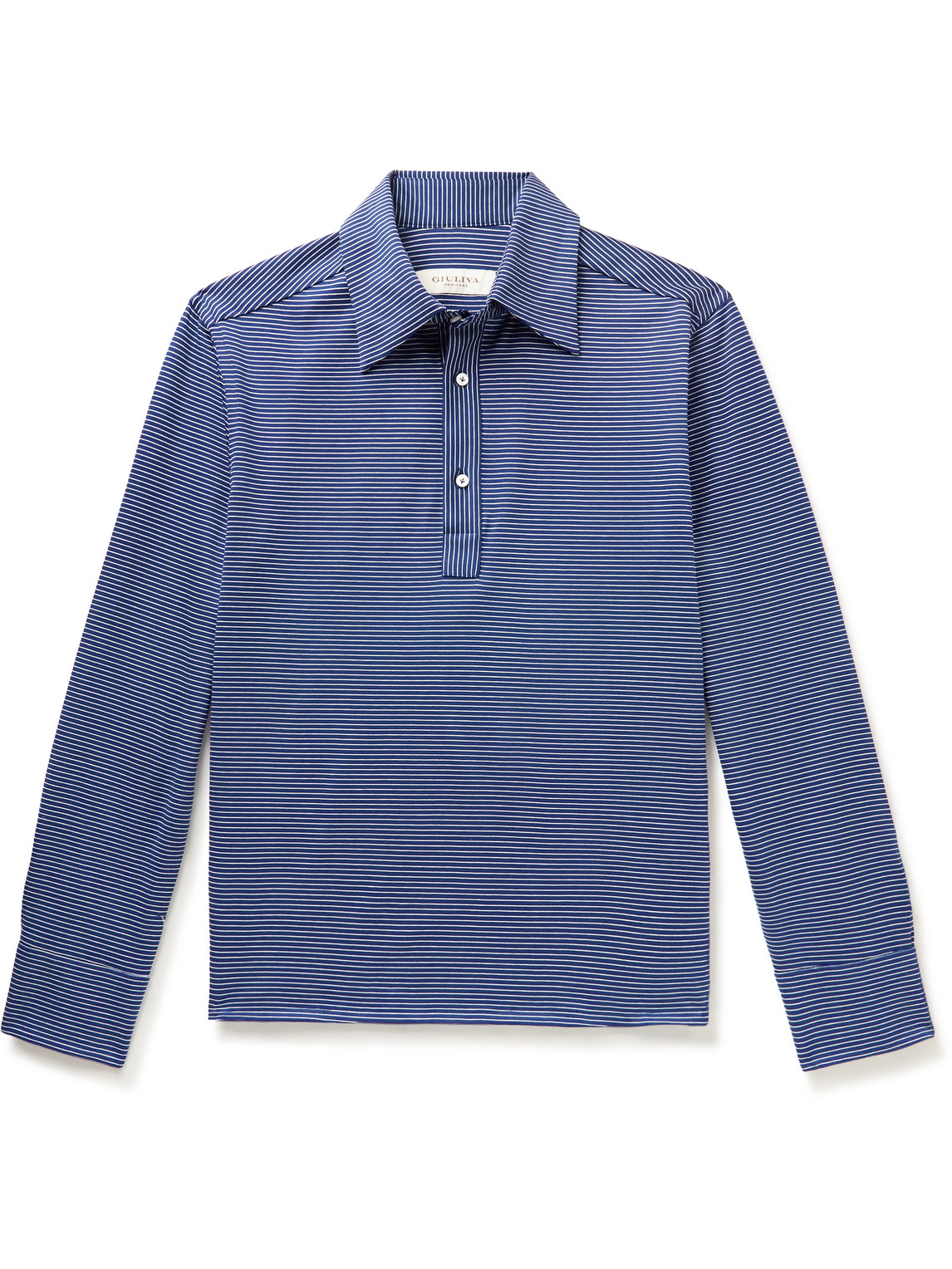 Enzo Striped Cotton-Jersey Polo Shirt
