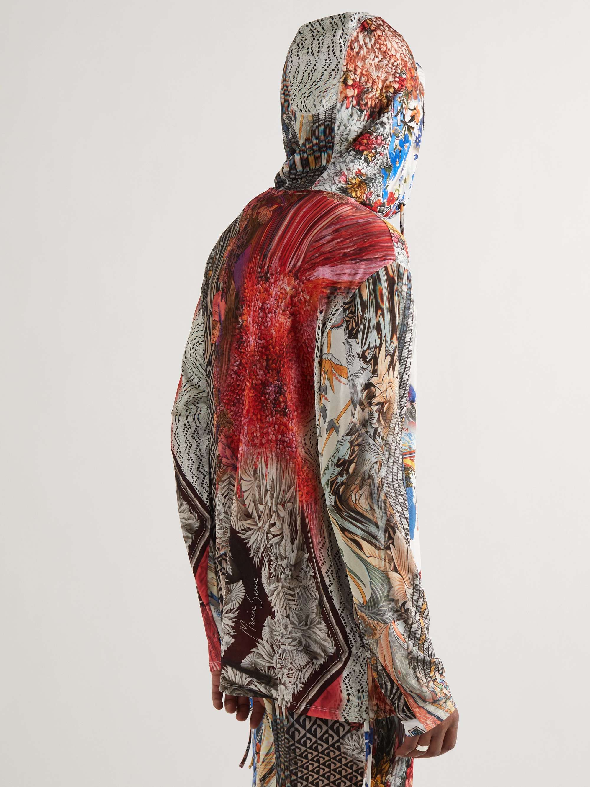 MARINE SERRE Printed Stretch-Jersey Hoodie