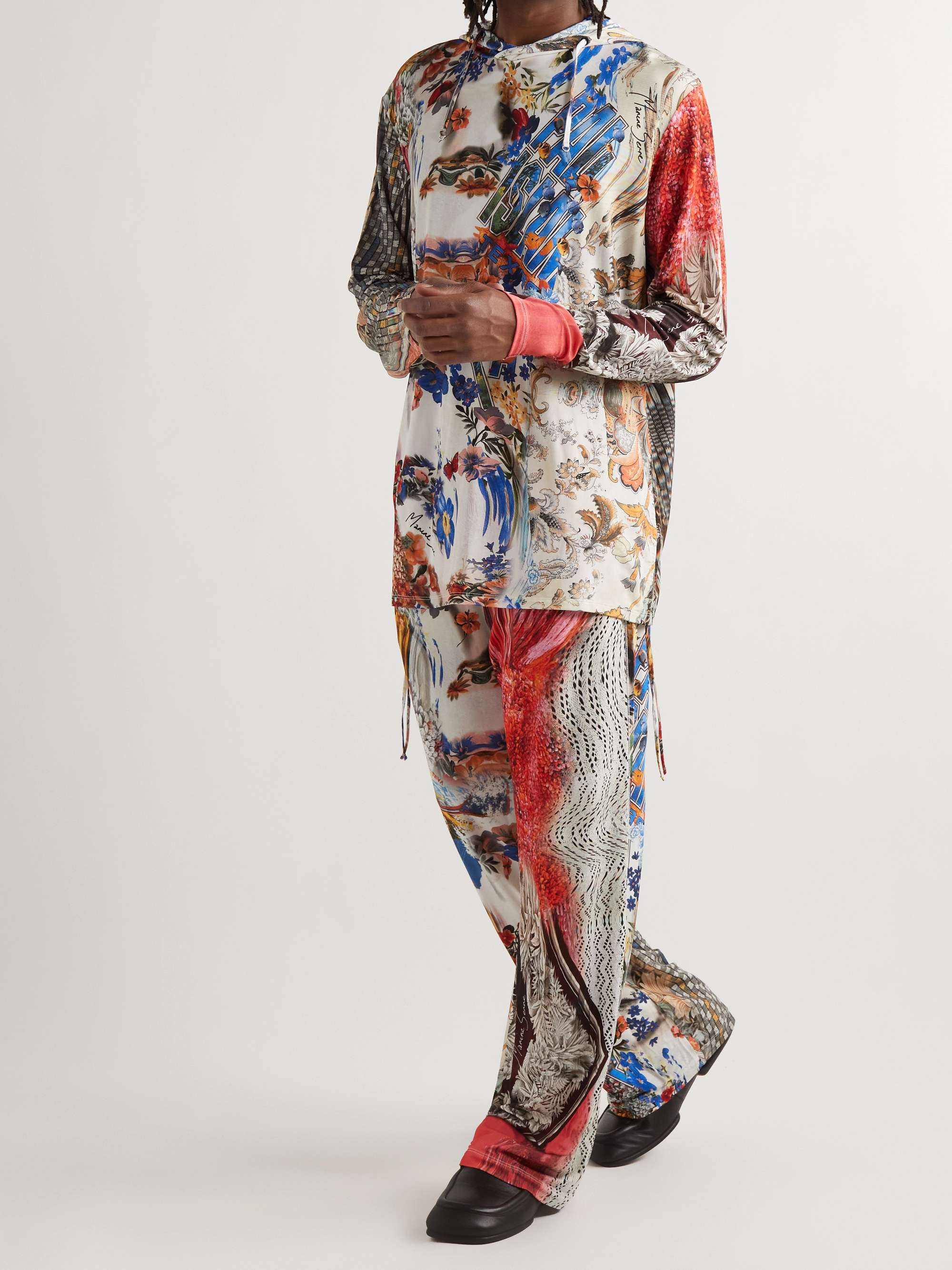 MARINE SERRE Printed Stretch-Jersey Hoodie