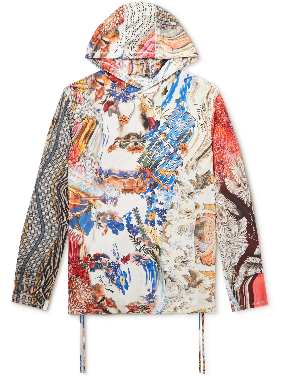MARINE SERRE - Printed Stretch-Jersey Hoodie - Men - Multi - IT 50