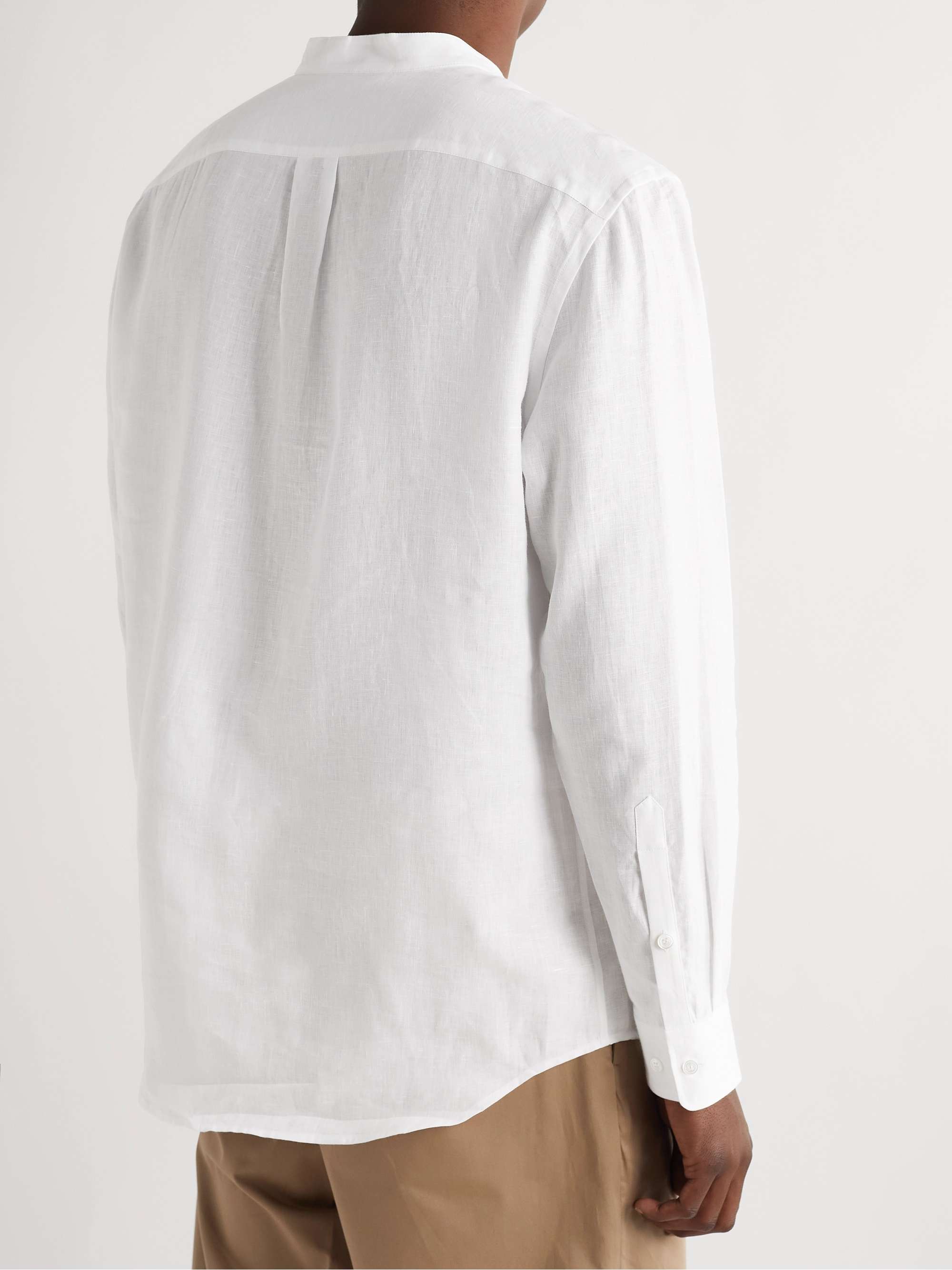 GABRIELA HEARST Ollie Grandad-Collar Linen Shirt