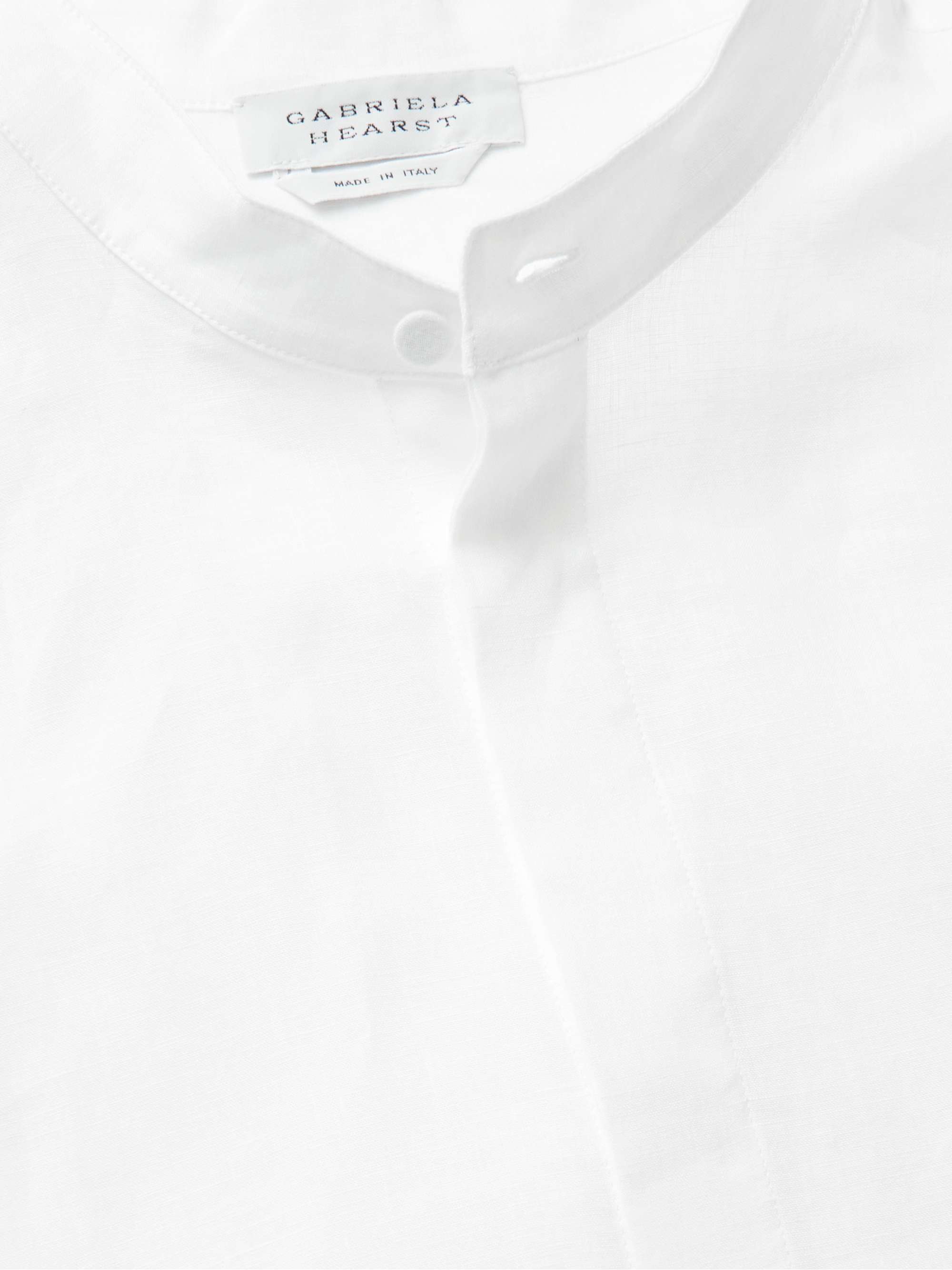 GABRIELA HEARST Ollie Grandad-Collar Linen Shirt