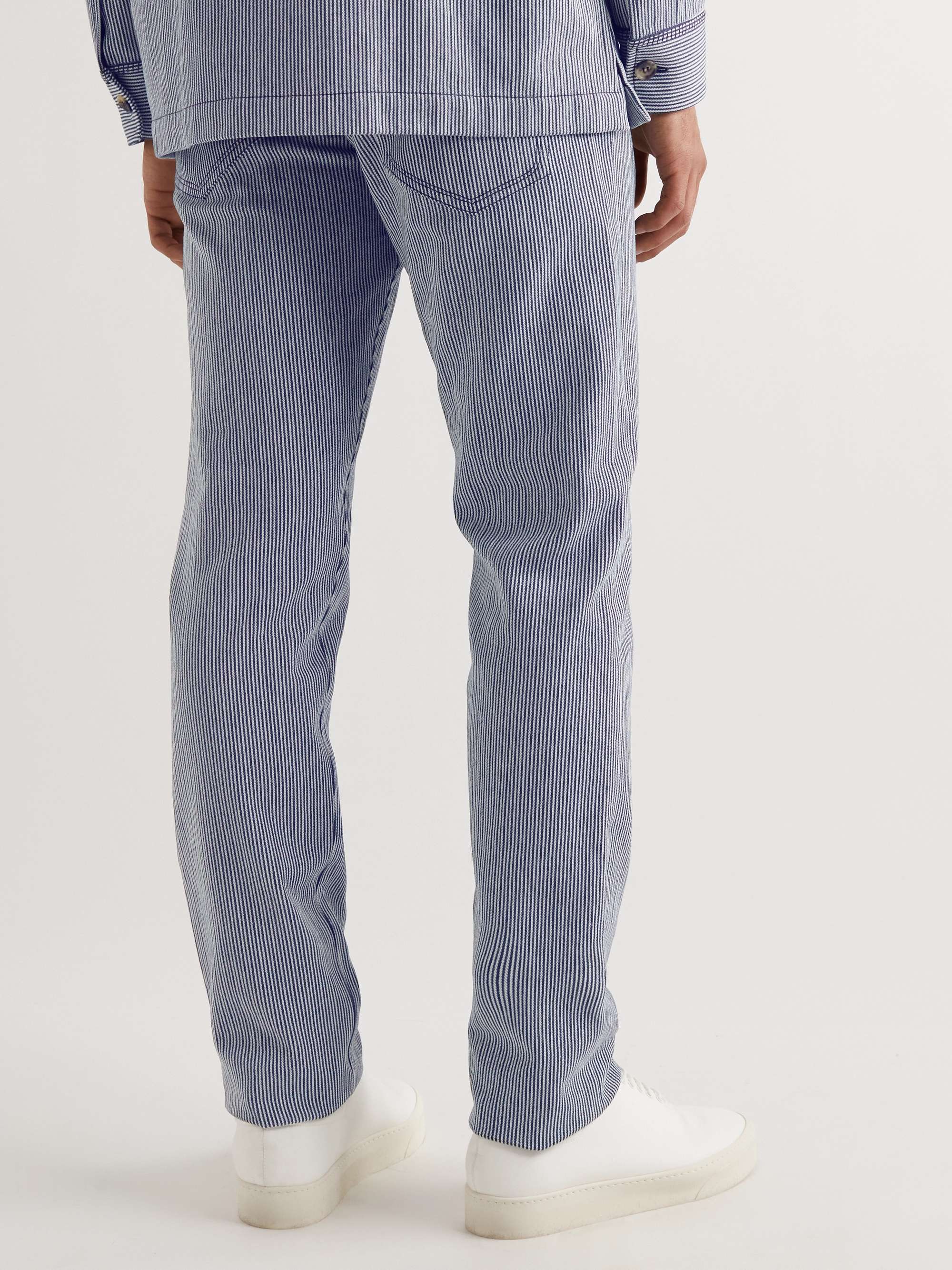 GABRIELA HEARST Austin Straight-Leg Striped Cotton Trousers
