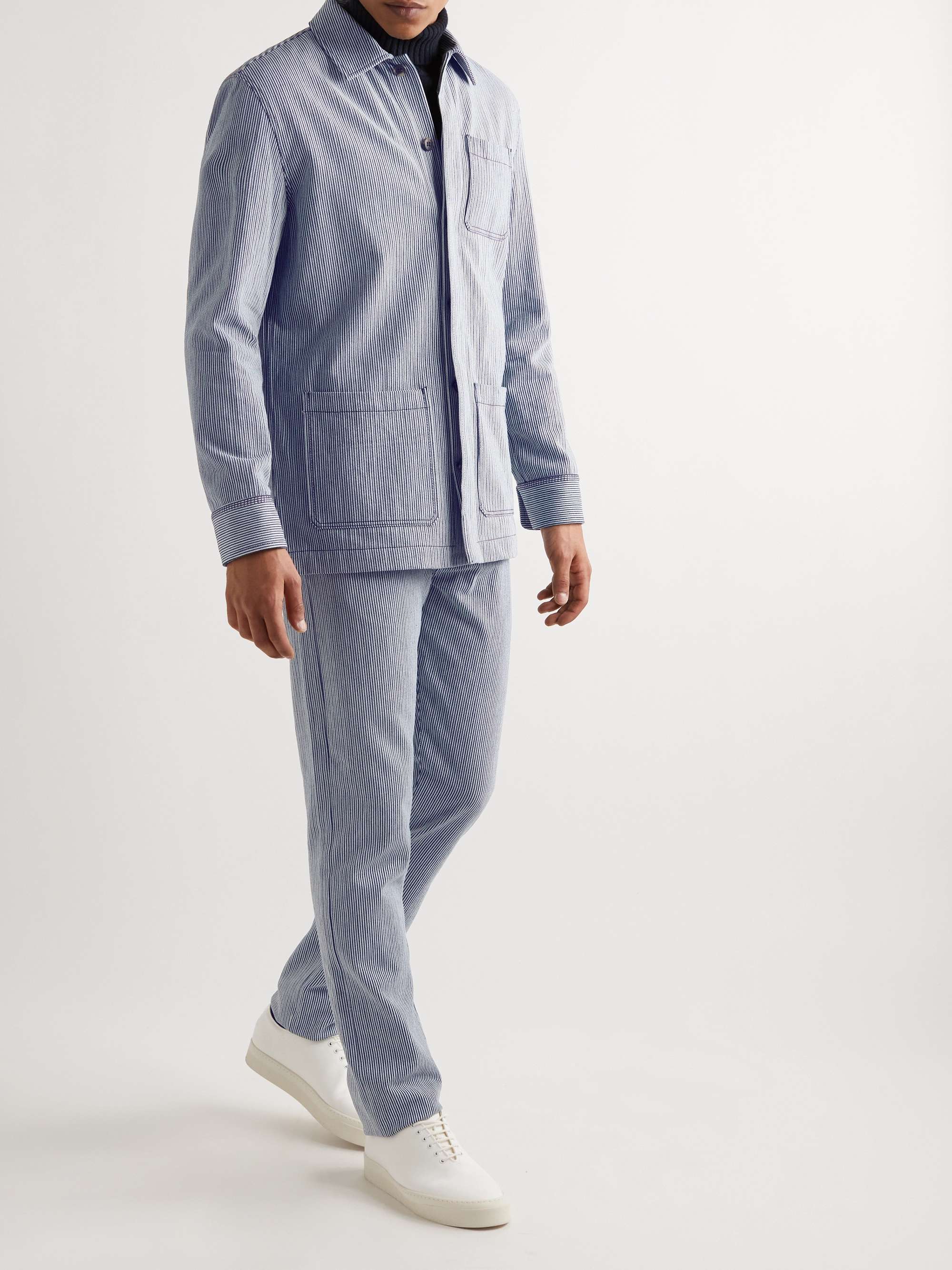 GABRIELA HEARST Austin Straight-Leg Striped Cotton Trousers