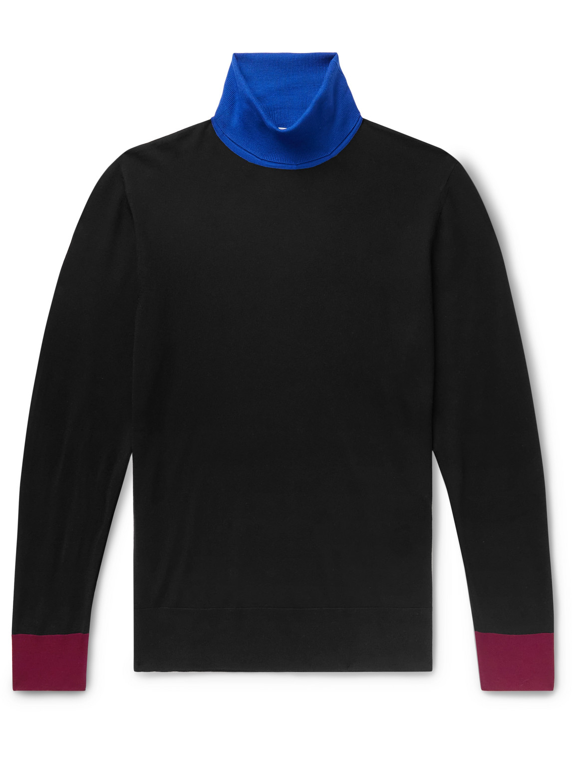 Jermaine Colour-Block Virgin Wool Rollneck Sweater