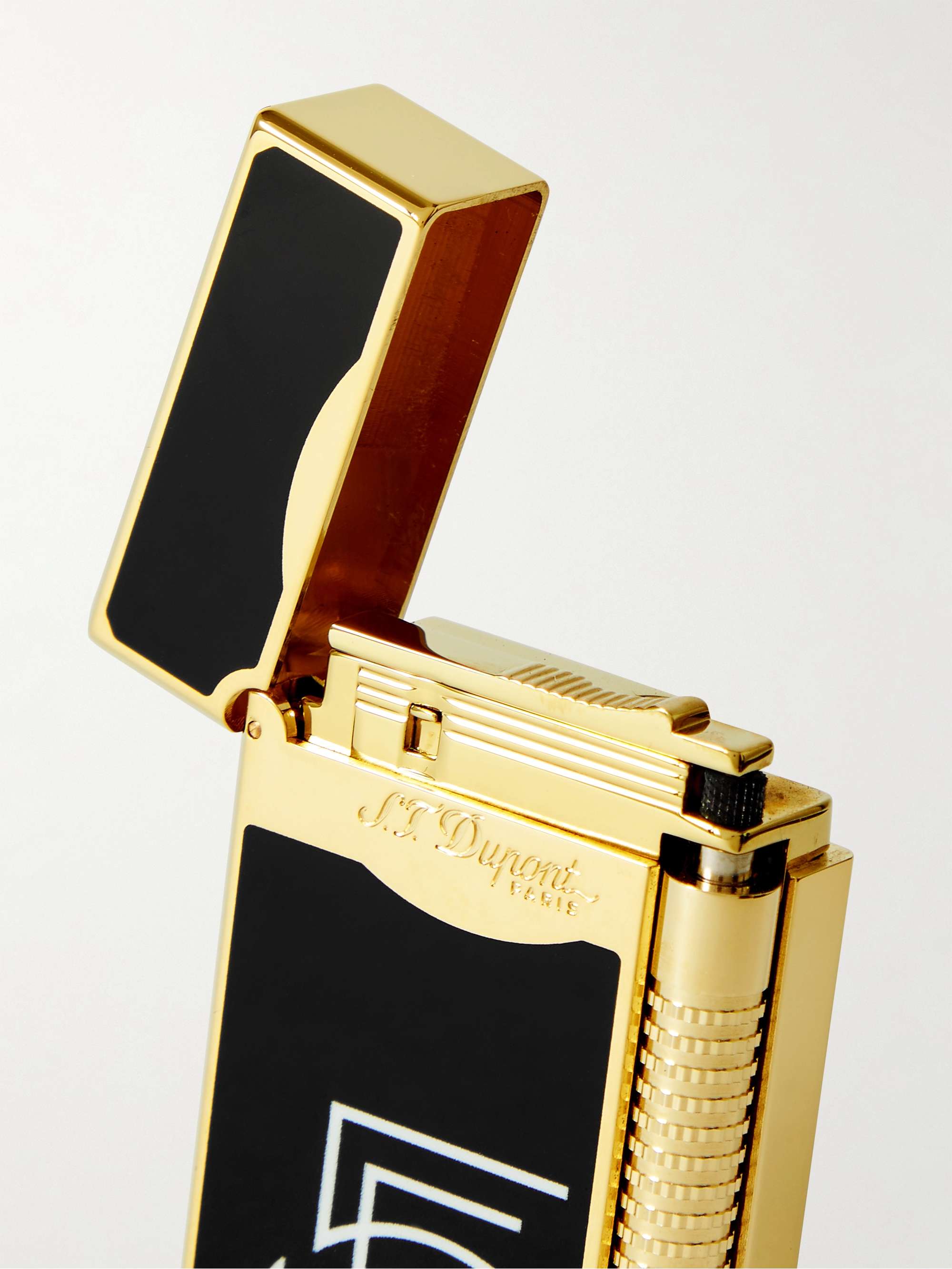 S.T. DUPONT + Cohiba Le Ligne 2 Gold-Tone and Enamel Lighter