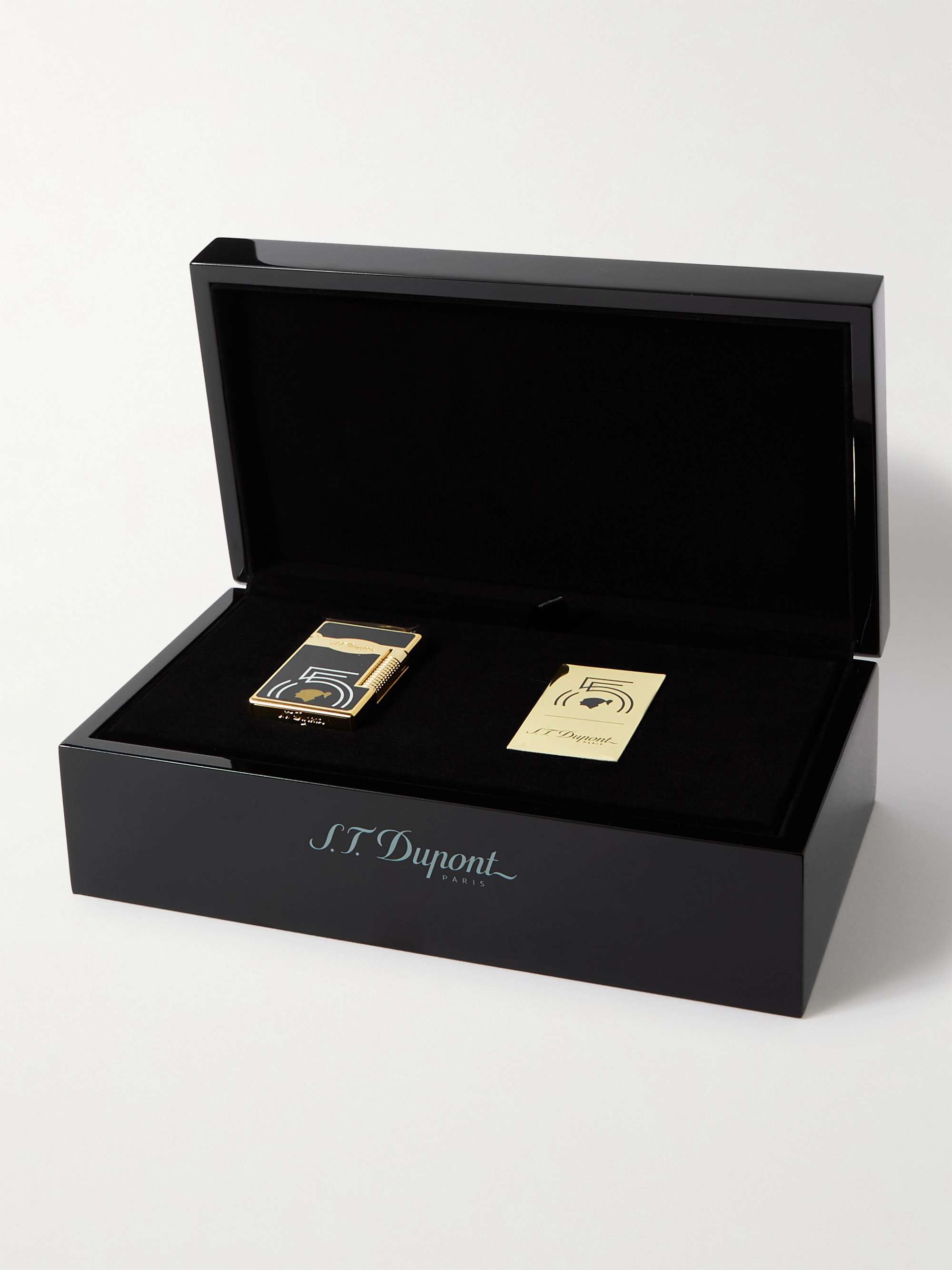 S.T. DUPONT + Cohiba Le Ligne 2 Gold-Tone and Enamel Lighter