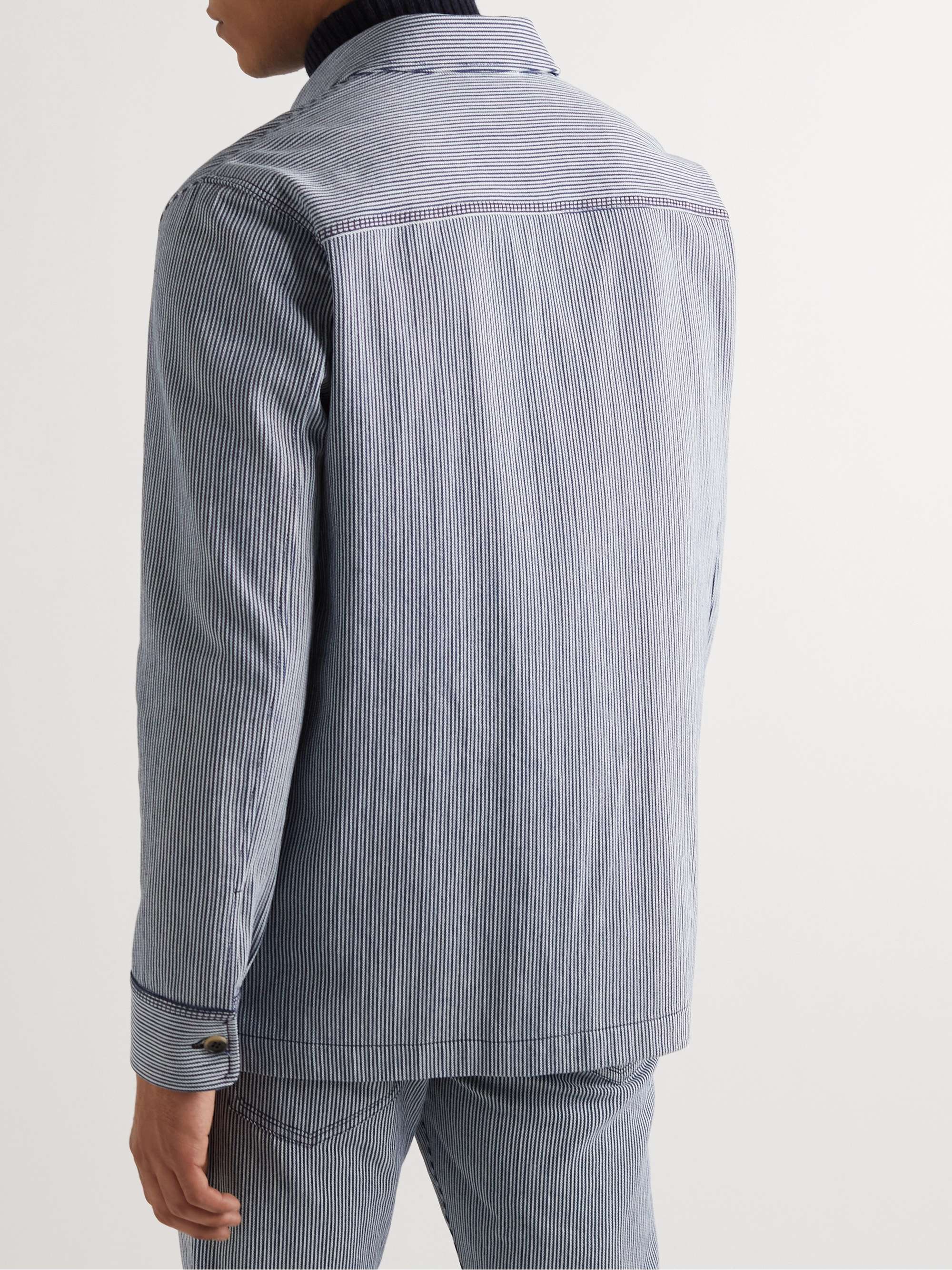GABRIELA HEARST Silas Striped Cotton Overshirt