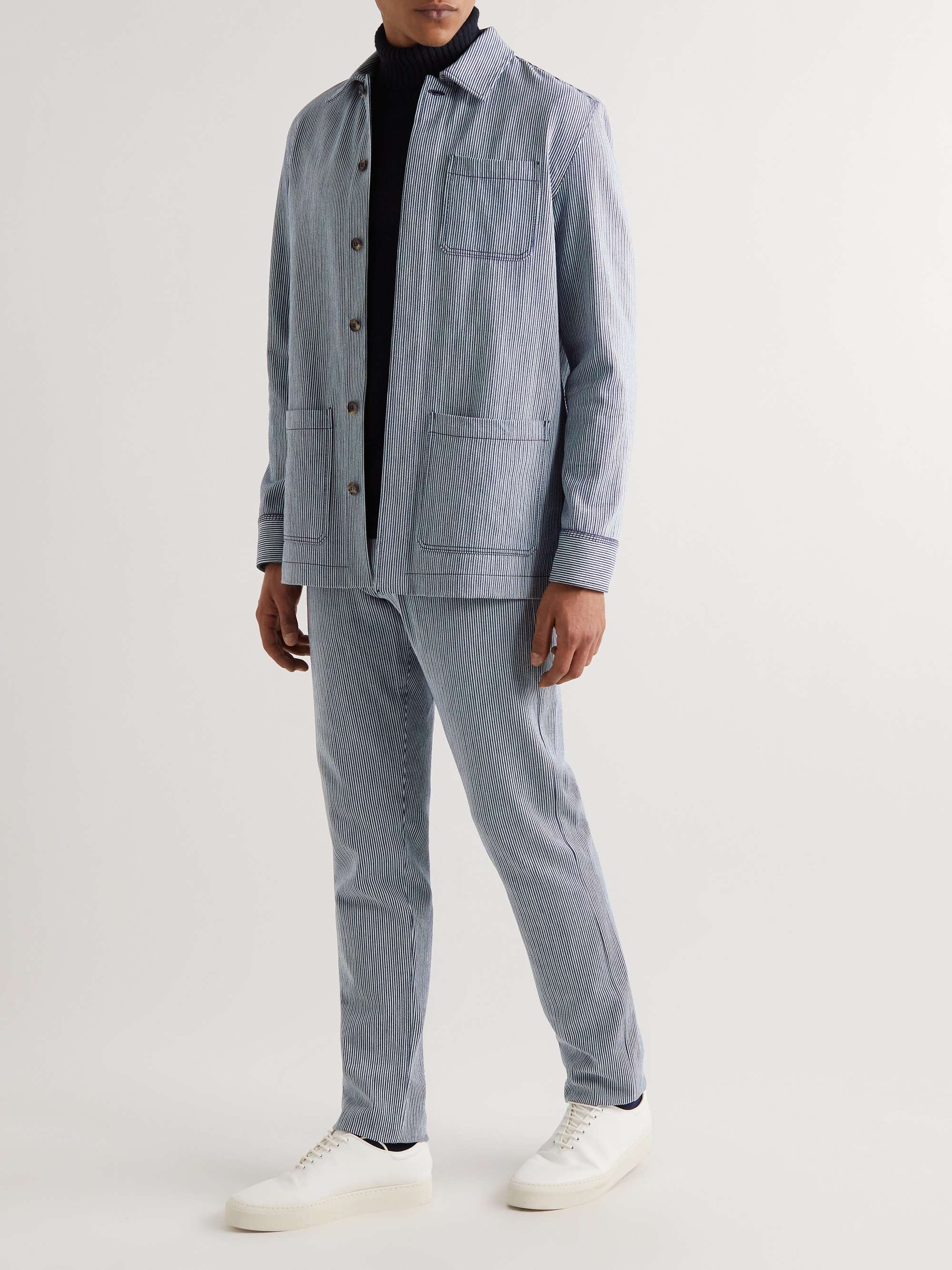 GABRIELA HEARST Silas Striped Cotton Overshirt