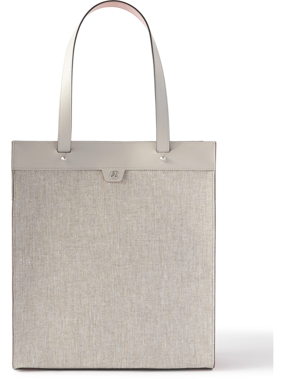 Logo-Embossed Canvas and Leather Tote Bag
