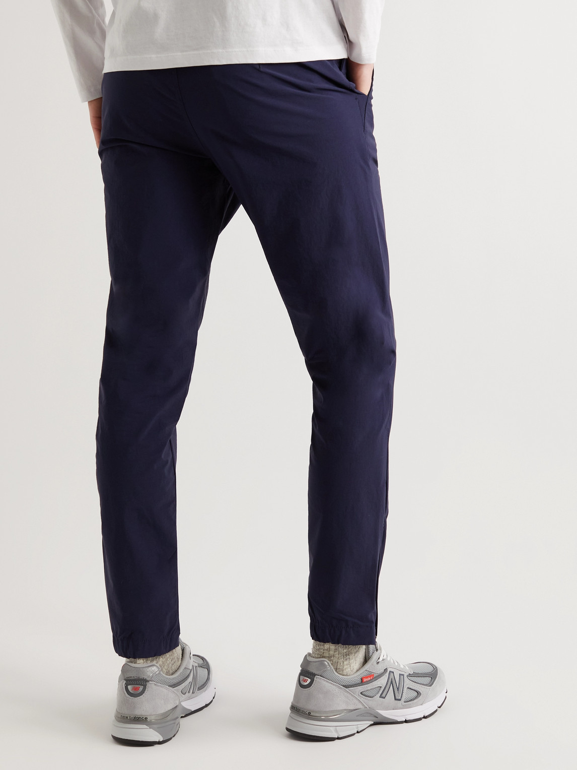Shop Onia 360 Tech Tapered Stretch-nylon Trousers In Blue