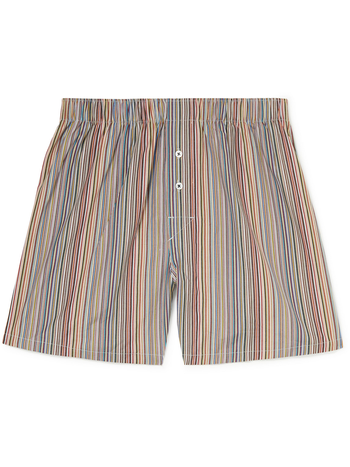 Shop Paul Smith Striped Cotton-poplin Boxer Shorts In Multi