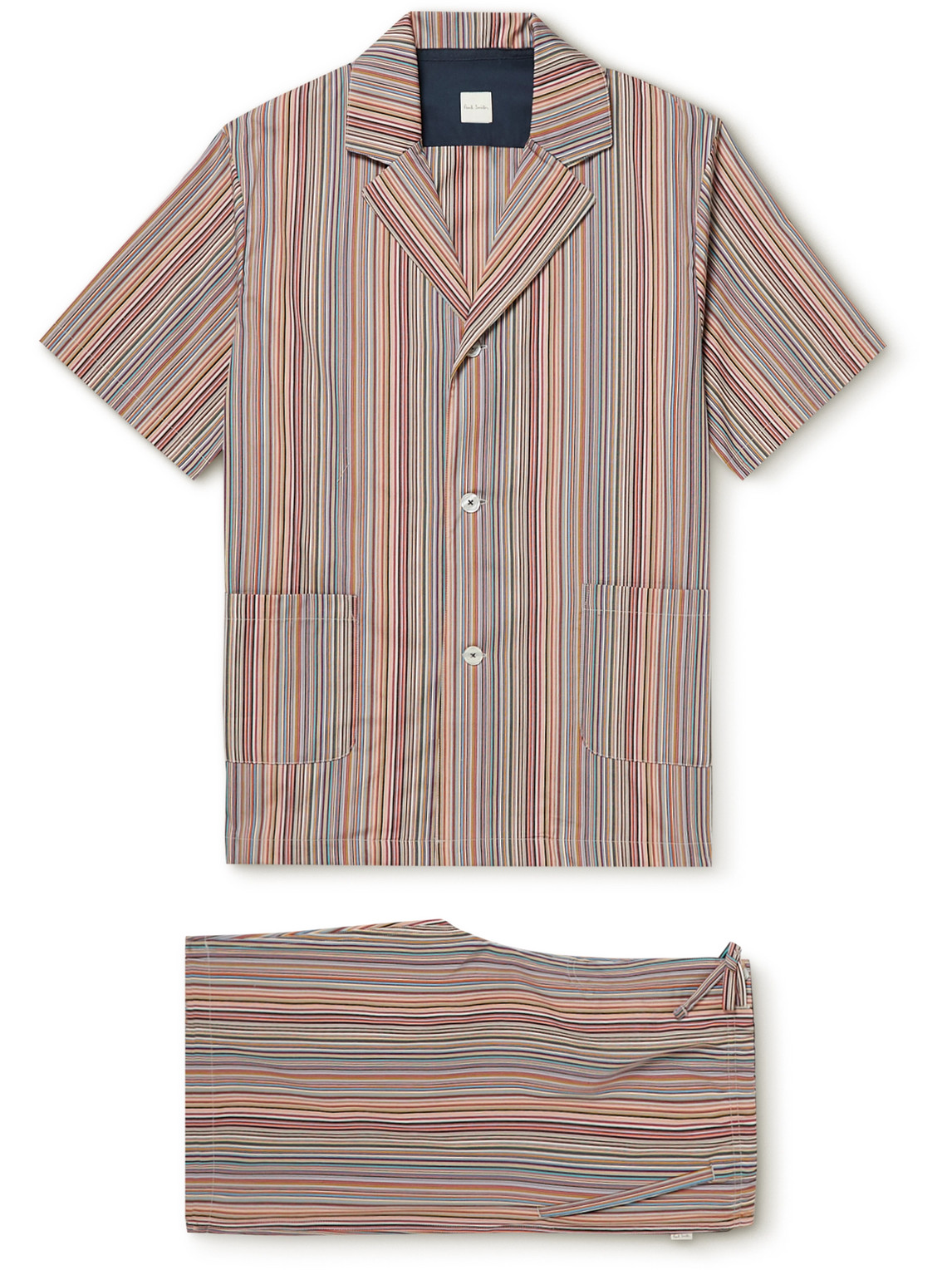 Striped Cotton-Poplin Pyjama Set