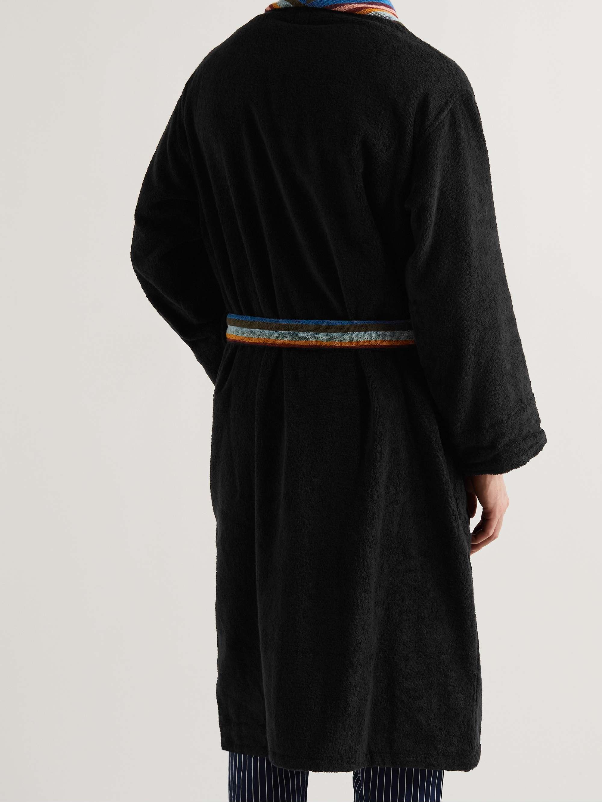 PAUL SMITH Striped Cotton-Terry Robe