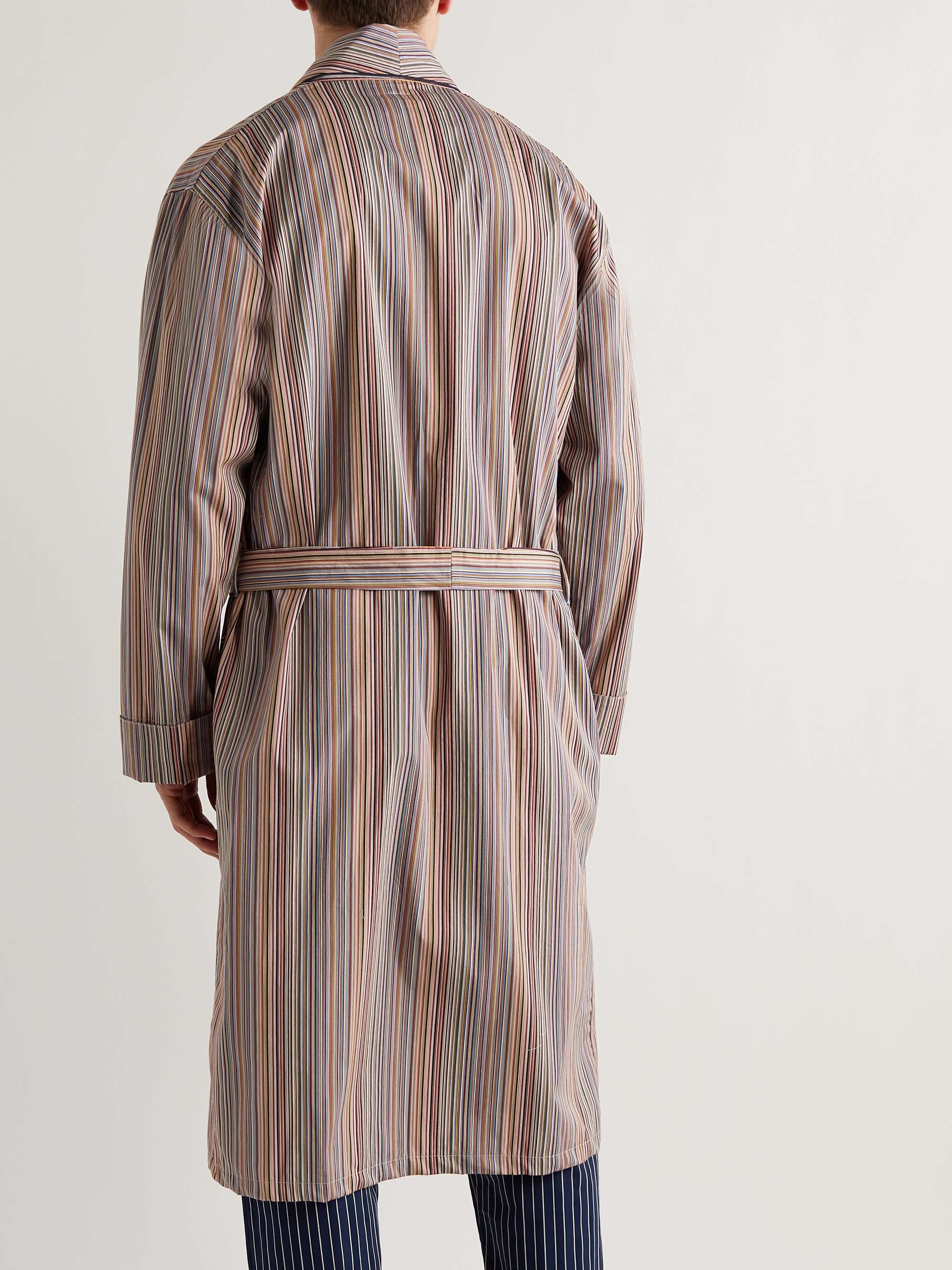 PAUL SMITH Striped Cotton-Poplin Robe