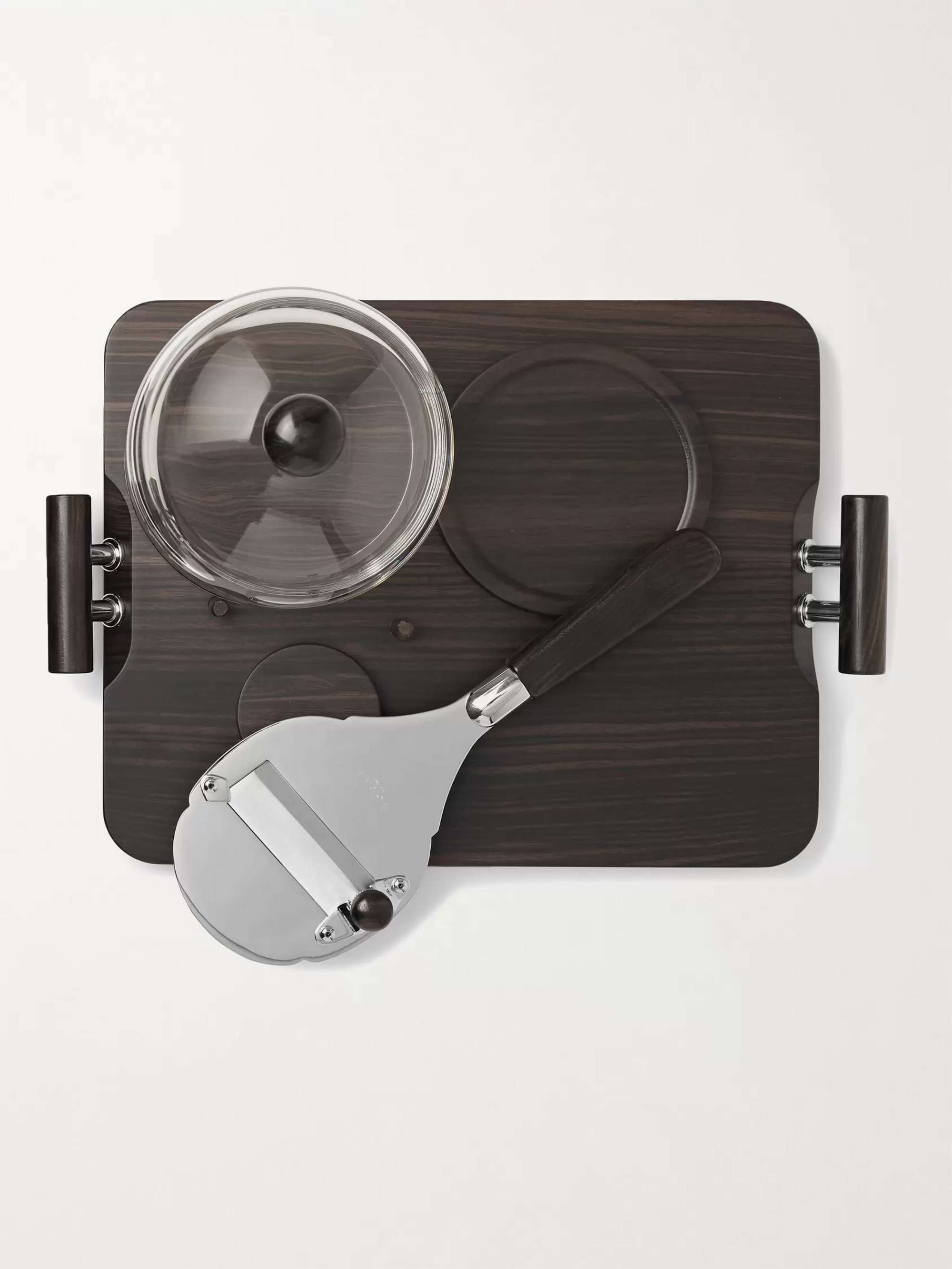 LORENZI MILANO Ebony and Stainless Steel Truffle Shaver Set