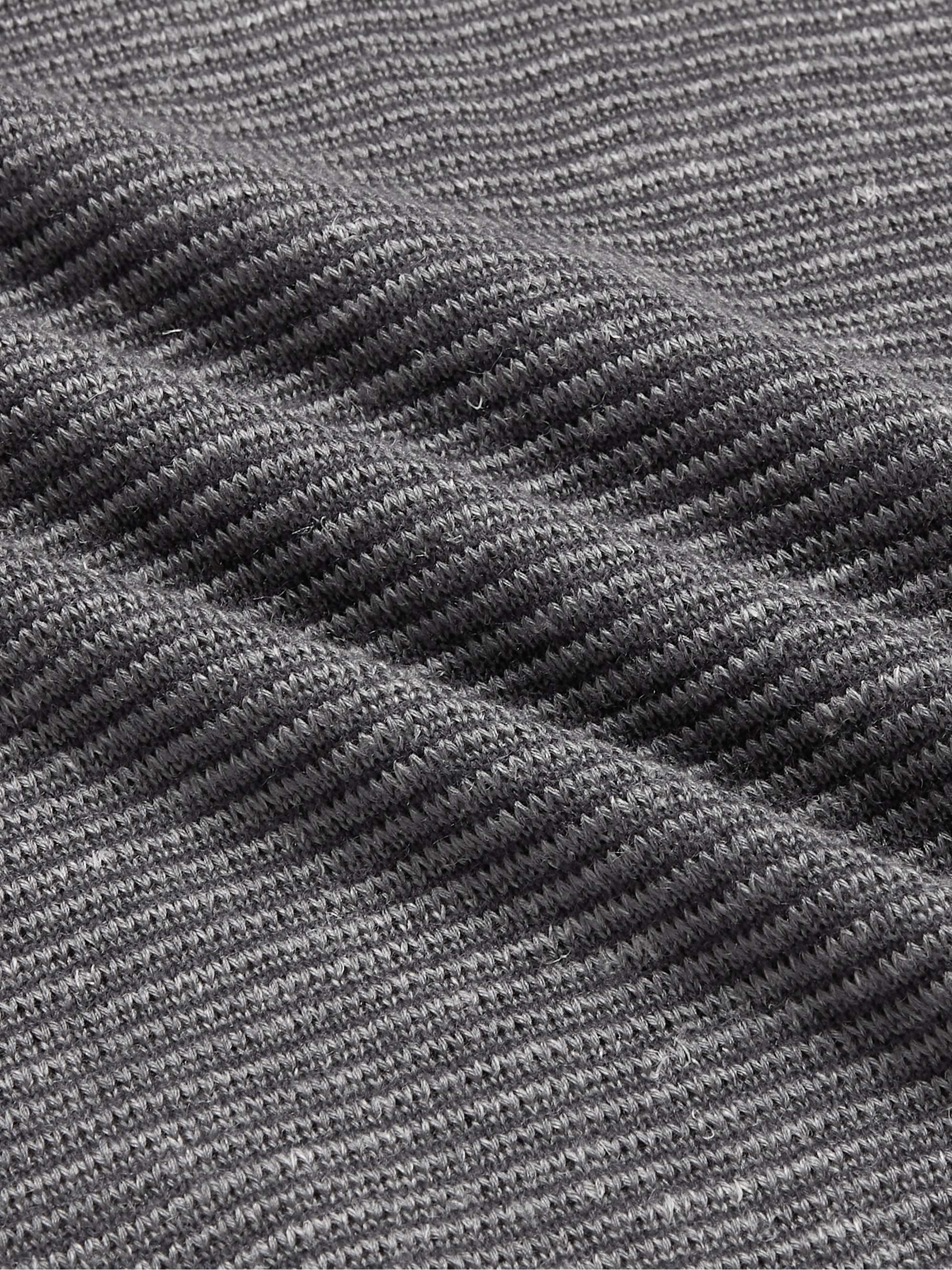 LORO PIANA Slim-Fit Ribbed Silk, Cashmere and Linen-Blend Half-Zip Sweater