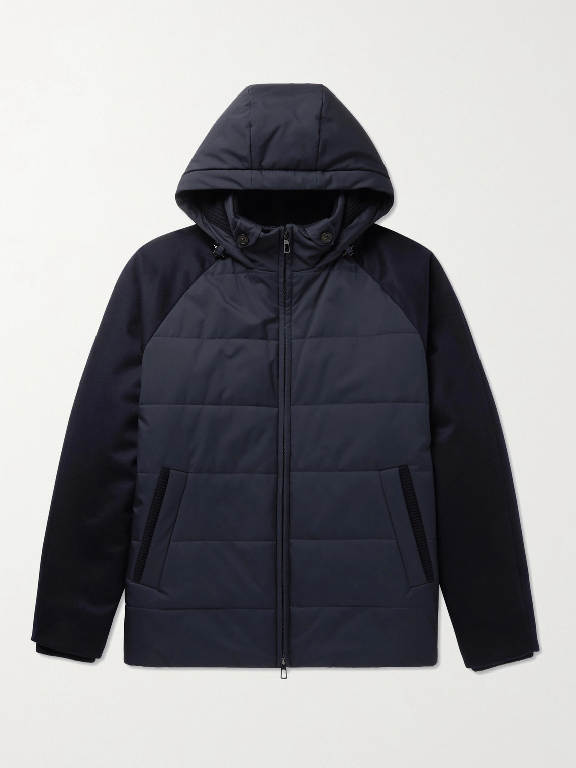 Loro Piana Cashmere-Trimmed Quilted oftshell Hooded Jacket - Men