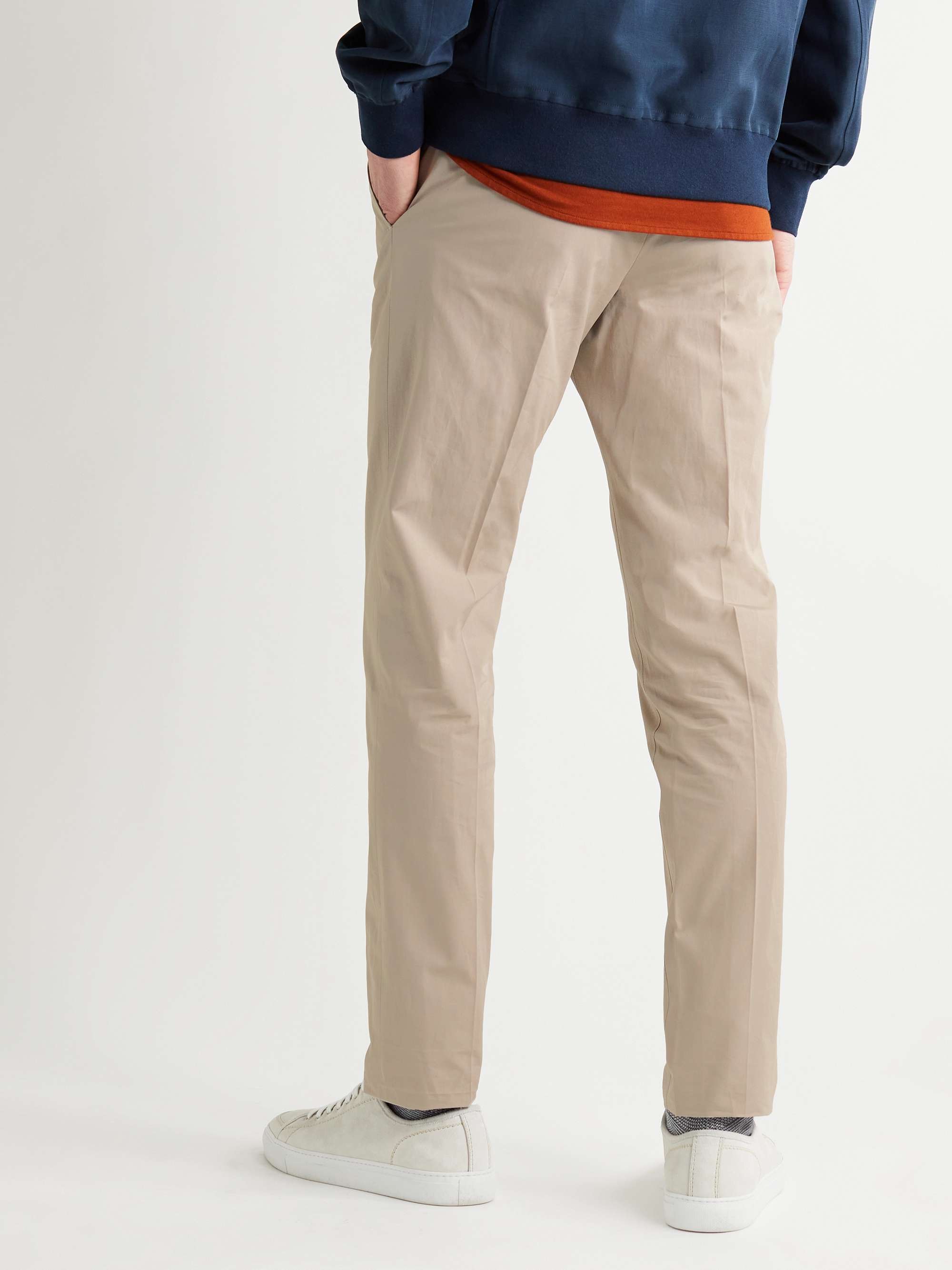 LORO PIANA Slim-Fit Cotton-Blend Poplin Trousers