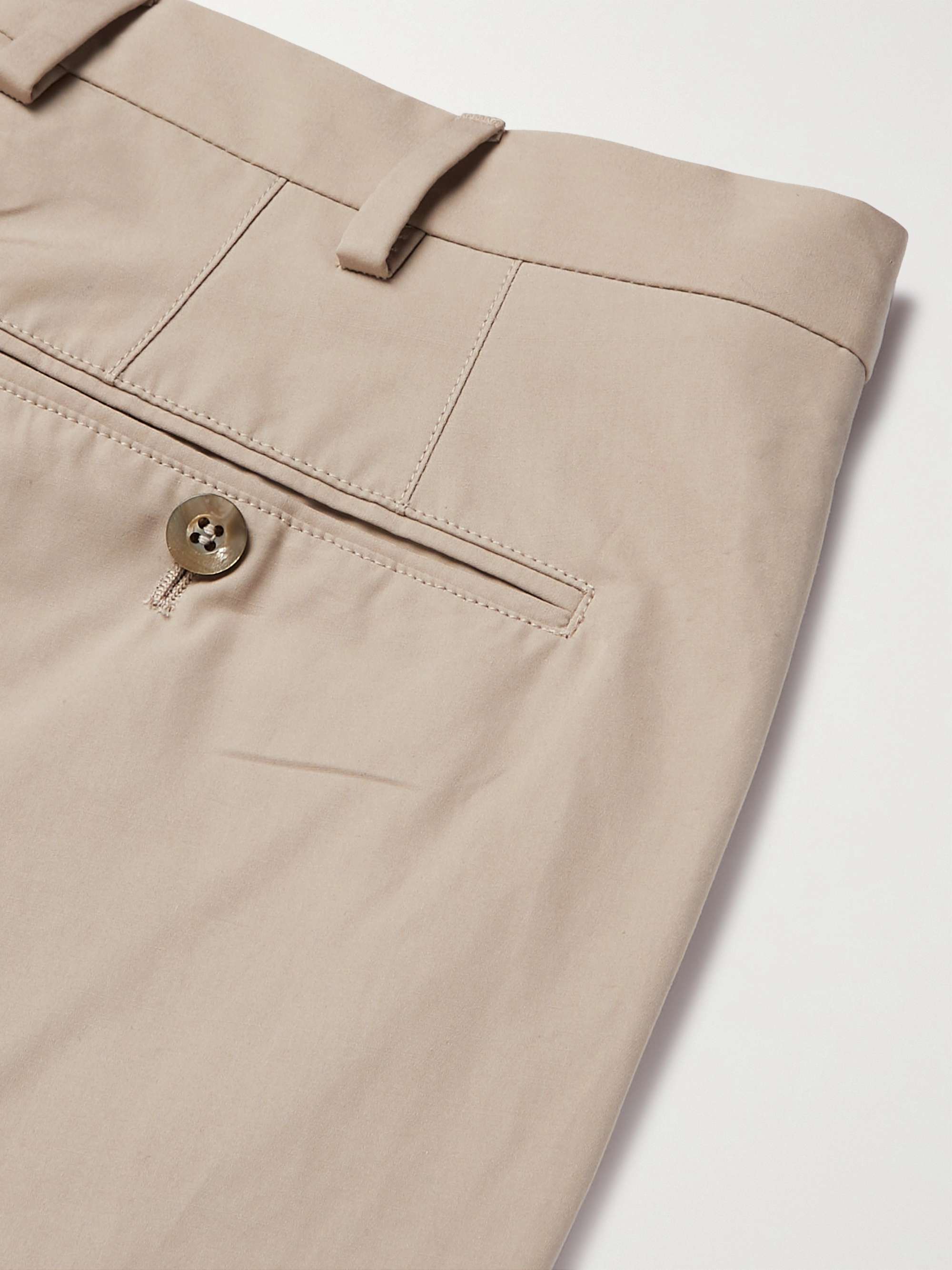 LORO PIANA Slim-Fit Cotton-Blend Poplin Trousers