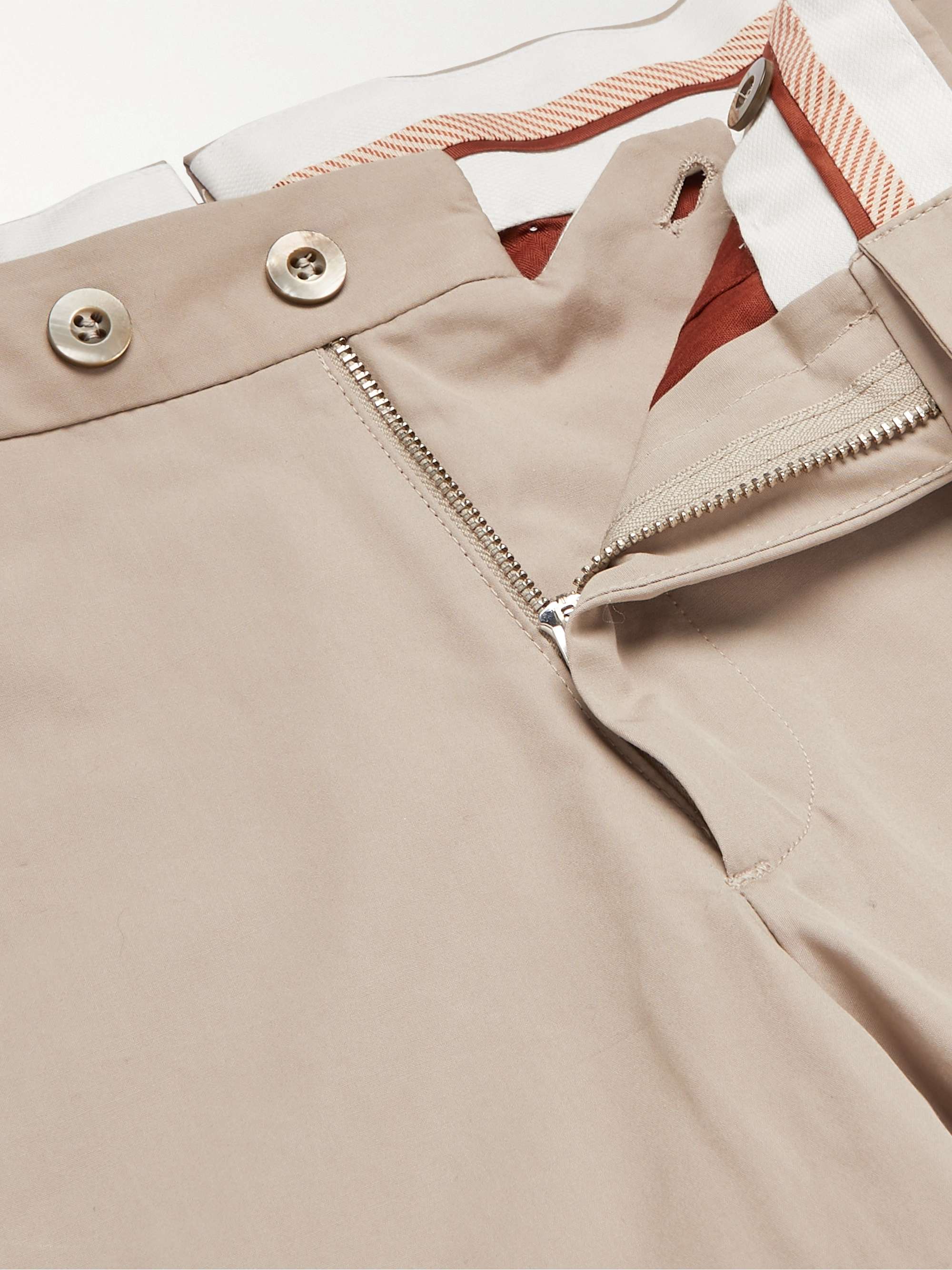 LORO PIANA Slim-Fit Cotton-Blend Poplin Trousers