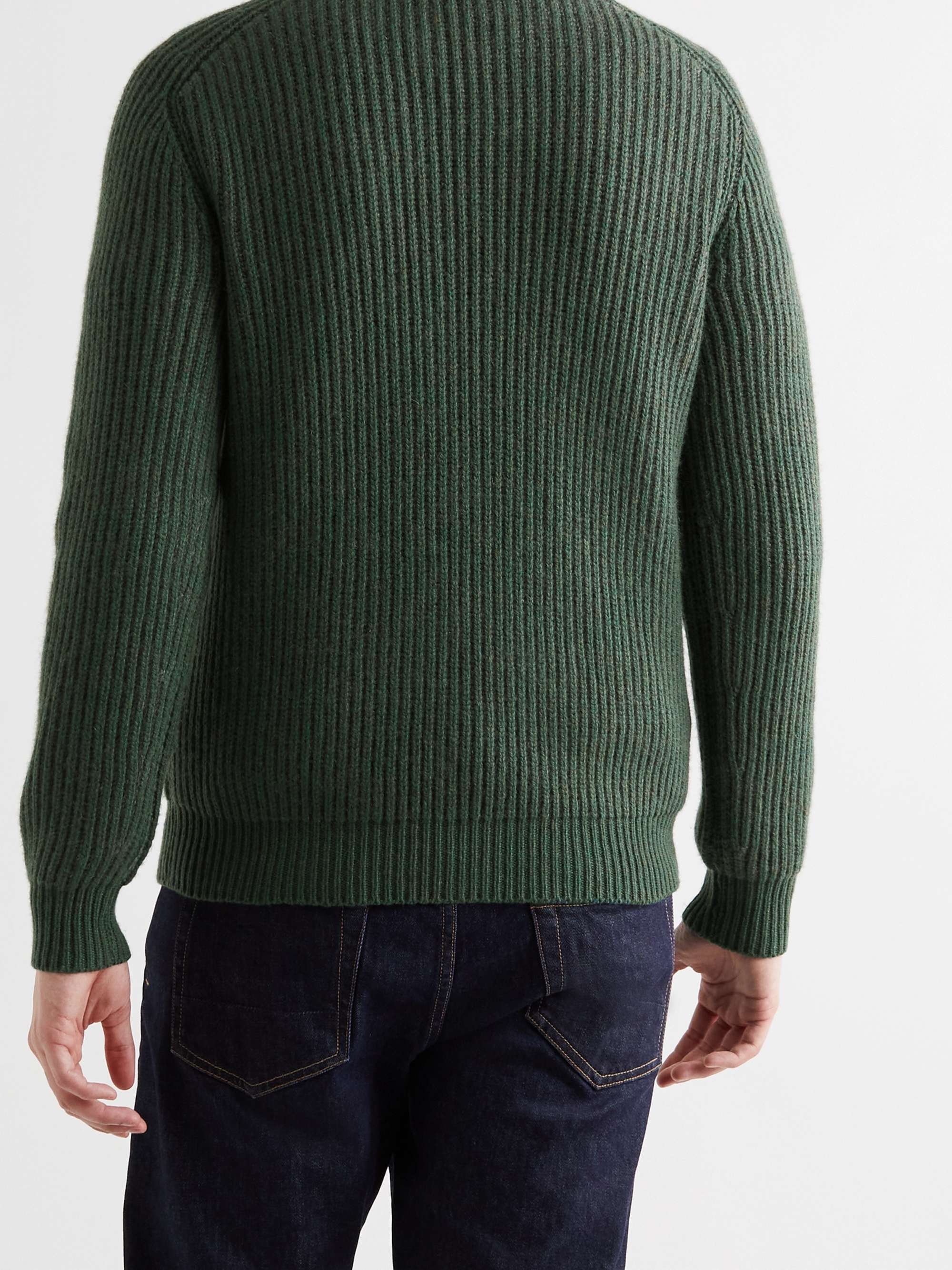 LORO PIANA Ribbed Mélange Cashmere Sweater