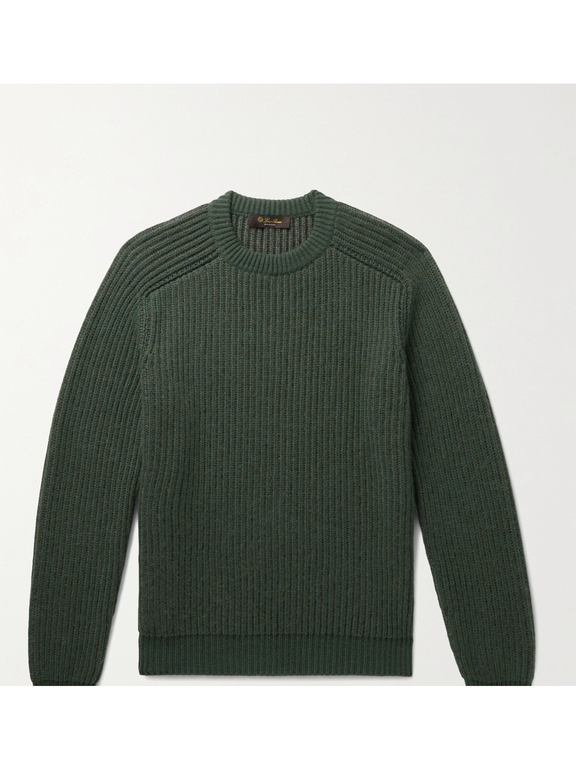 Loro Piana Ribbed Mélange Cashmere Sweater In Green