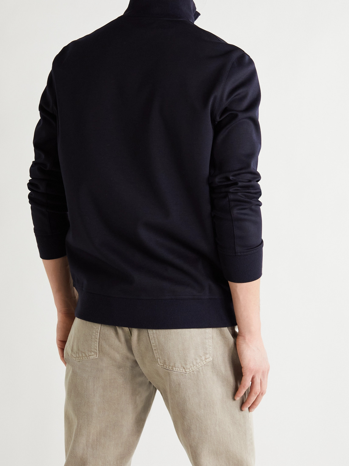 Shop Loro Piana Virgin Wool-blend Half-zip Sweater In Blue