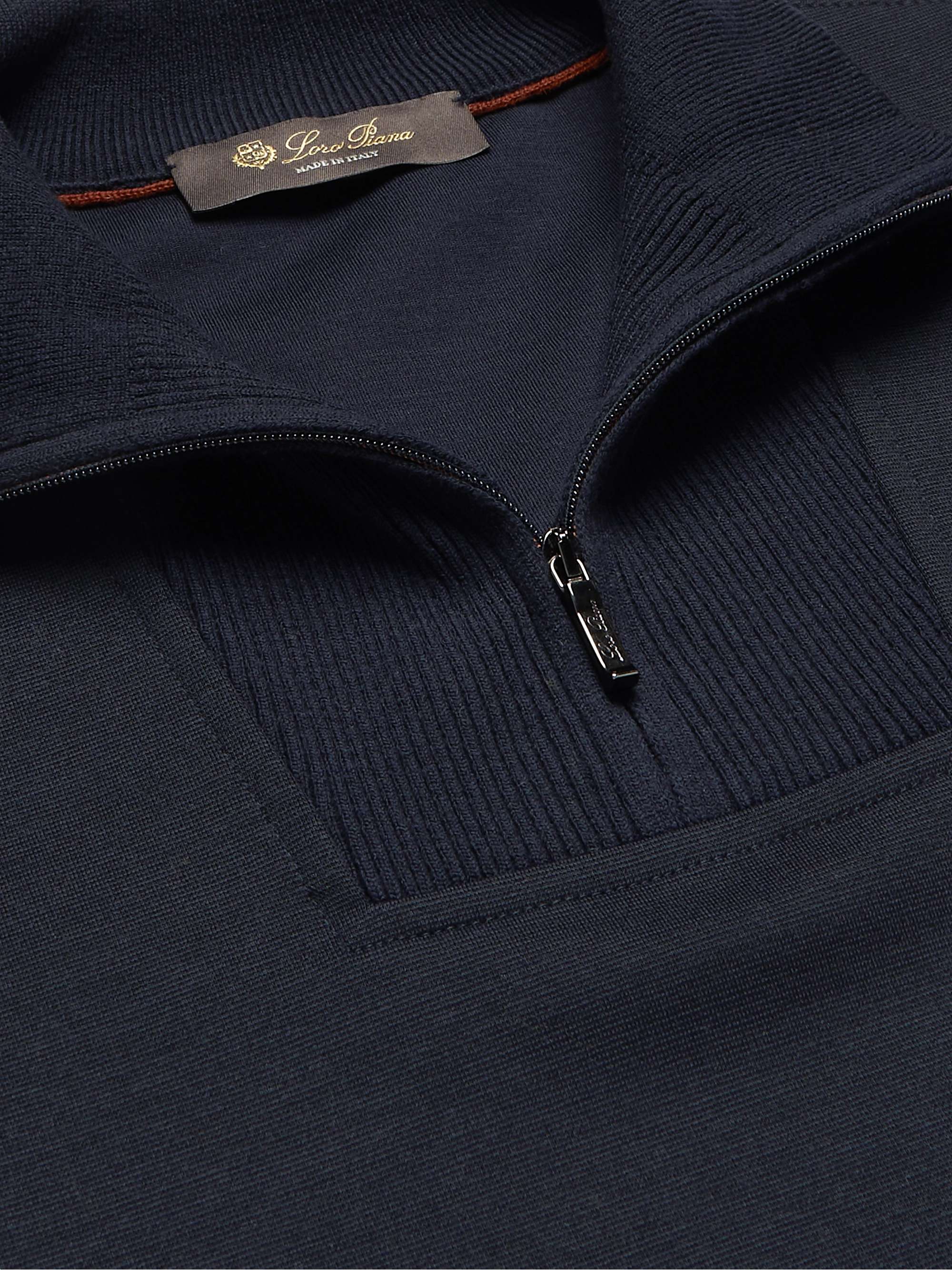LORO PIANA Virgin Wool-Blend Half-Zip Sweater
