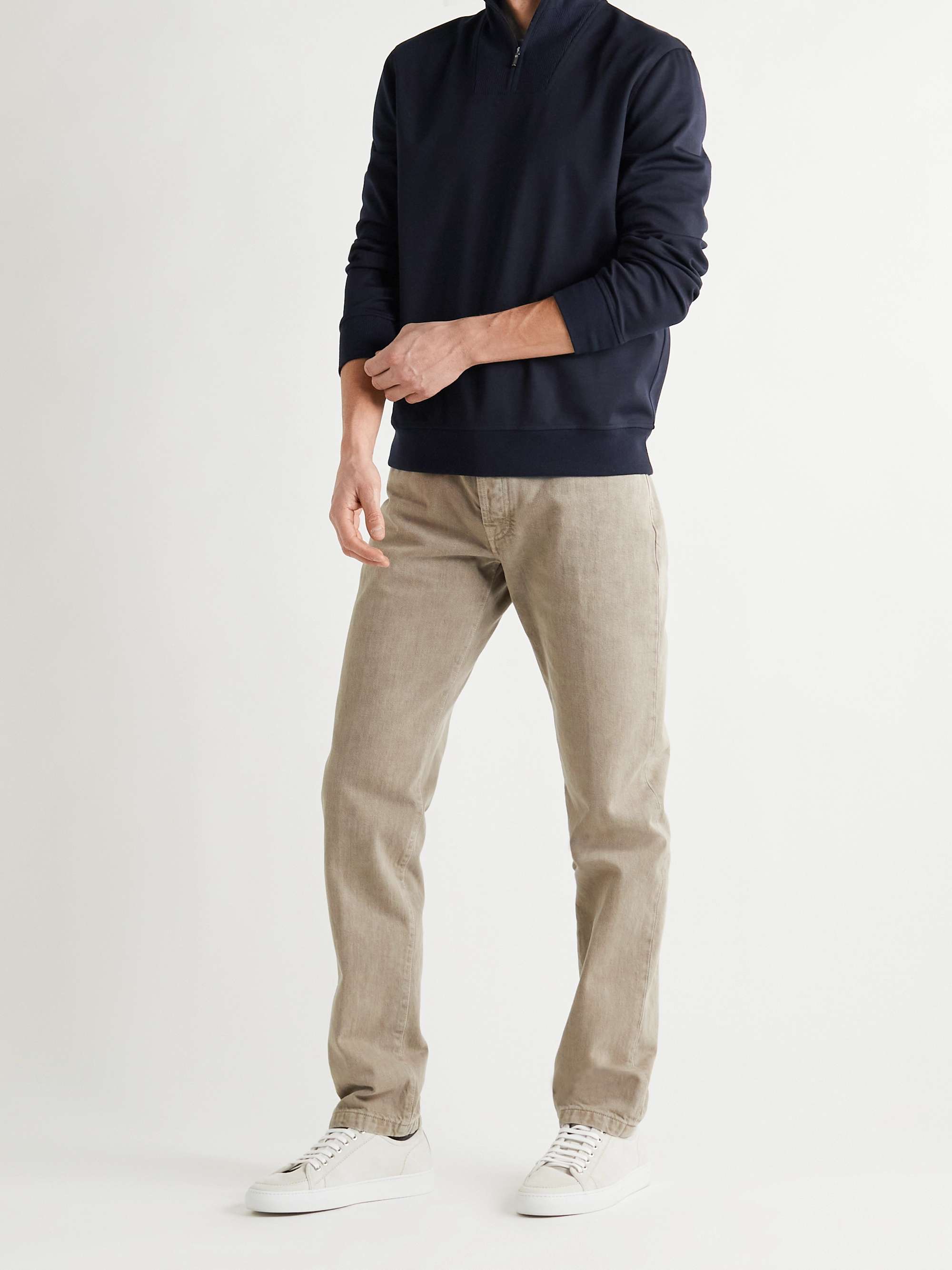 LORO PIANA Virgin Wool-Blend Half-Zip Sweater