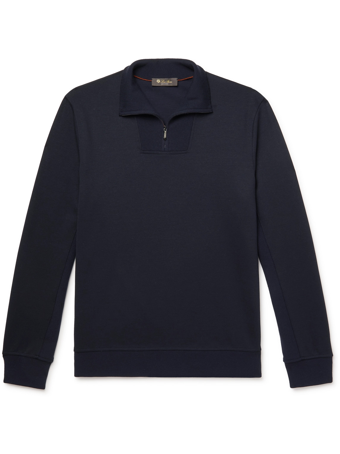 Shop Loro Piana Virgin Wool-blend Half-zip Sweater In Blue