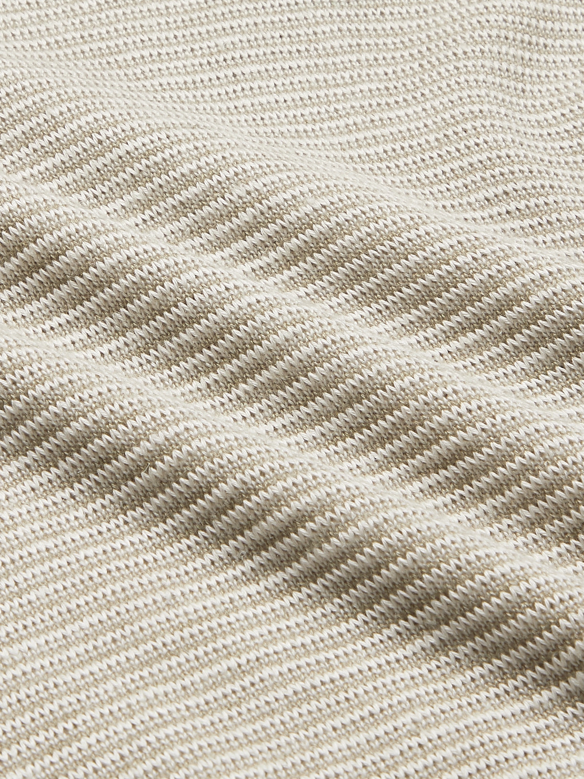Loro Piana Slim-fit Ribbed Silk, Cashmere And Linen-blend Half-zip Sweater In Gray