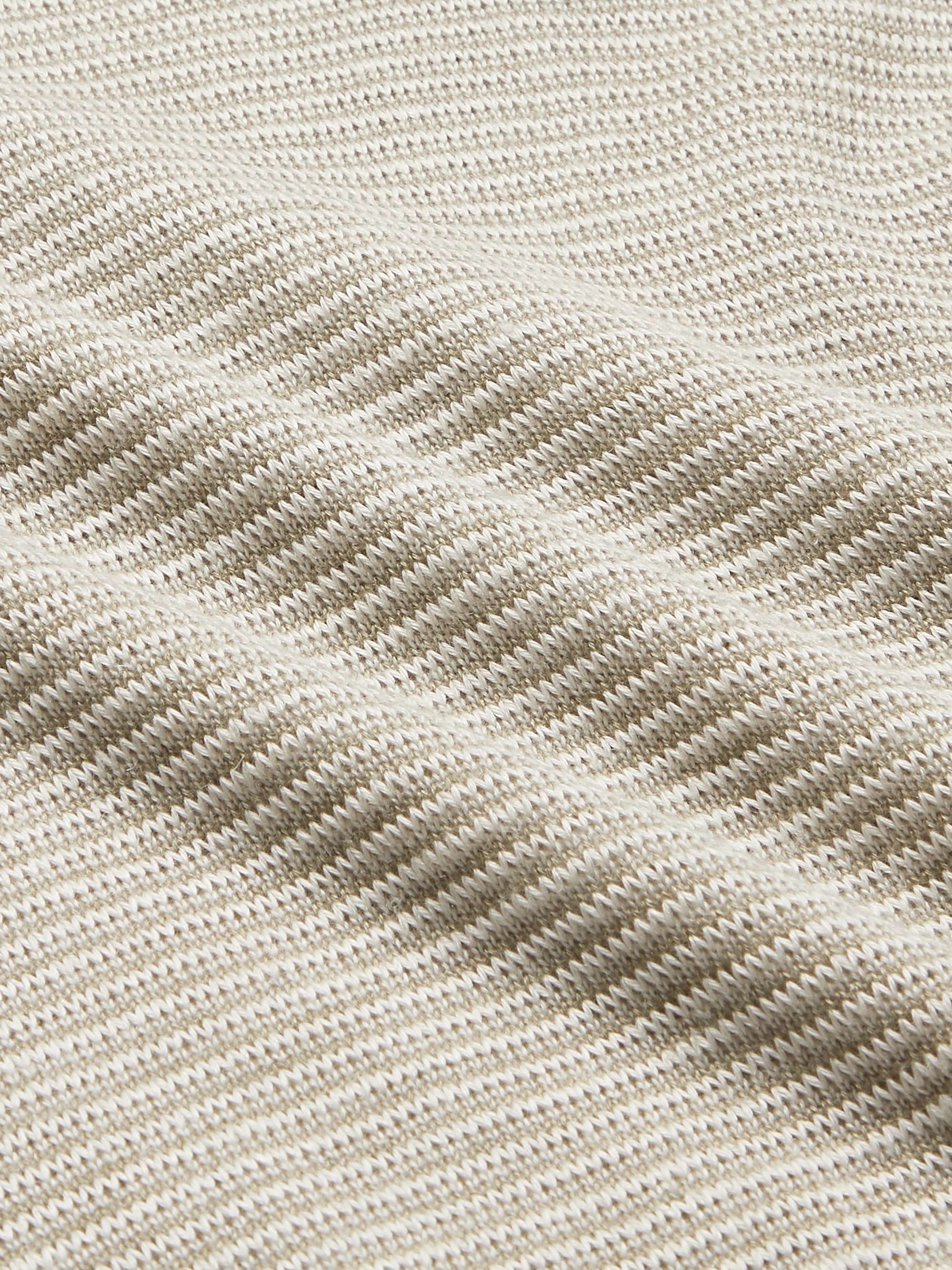 LORO PIANA Slim-Fit Ribbed Silk, Cashmere and Linen-Blend Half-Zip Sweater